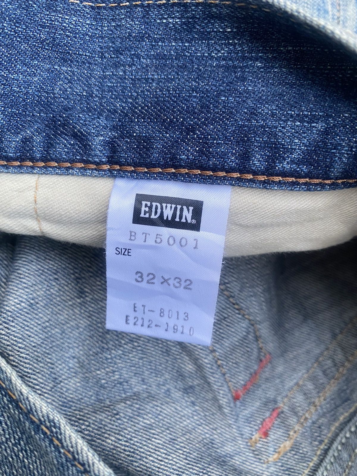 Edwin × Vintage Flare Jeans Edwin Blue Trip Distressed Painted Bootcut Size US 35 - 25 Thumbnail
