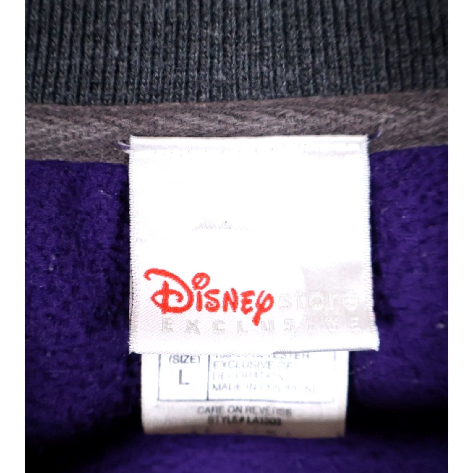 Disney VINTAGE Disney Eeyore Sweatshirt Women's Large Purple Embroidered 90s Oversized Fleece Crew Neck Pullover Size L / US 10 / IT 46 - 3 Thumbnail