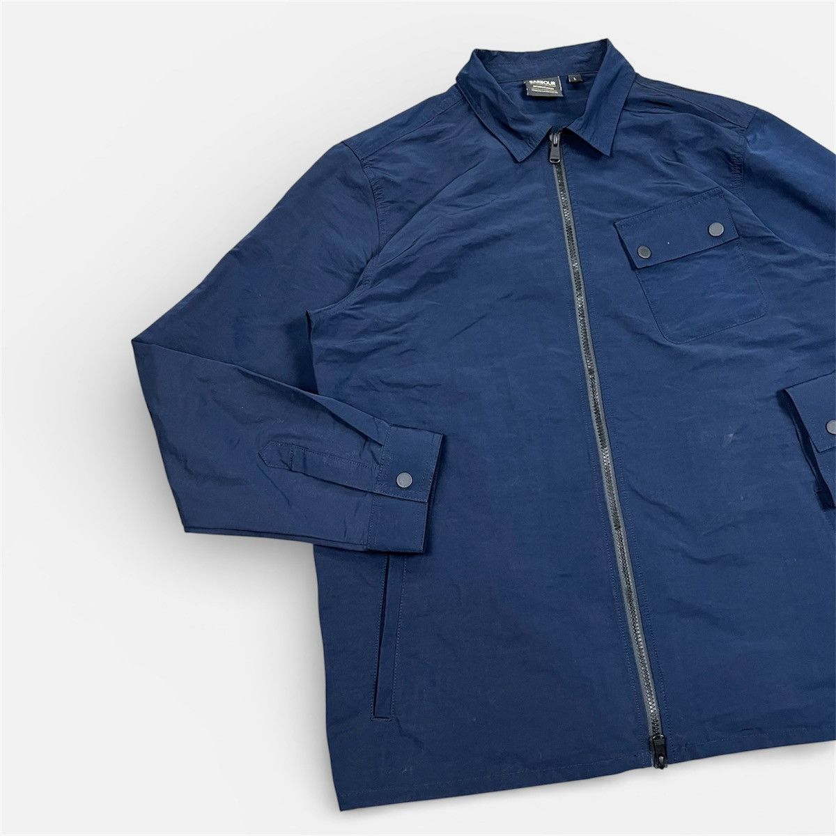 Barbour Barbour Men’s Blue Skyline Long Sleeve Zip Overshirt Size L Size US L / EU 52-54 / 3 - 3 Thumbnail