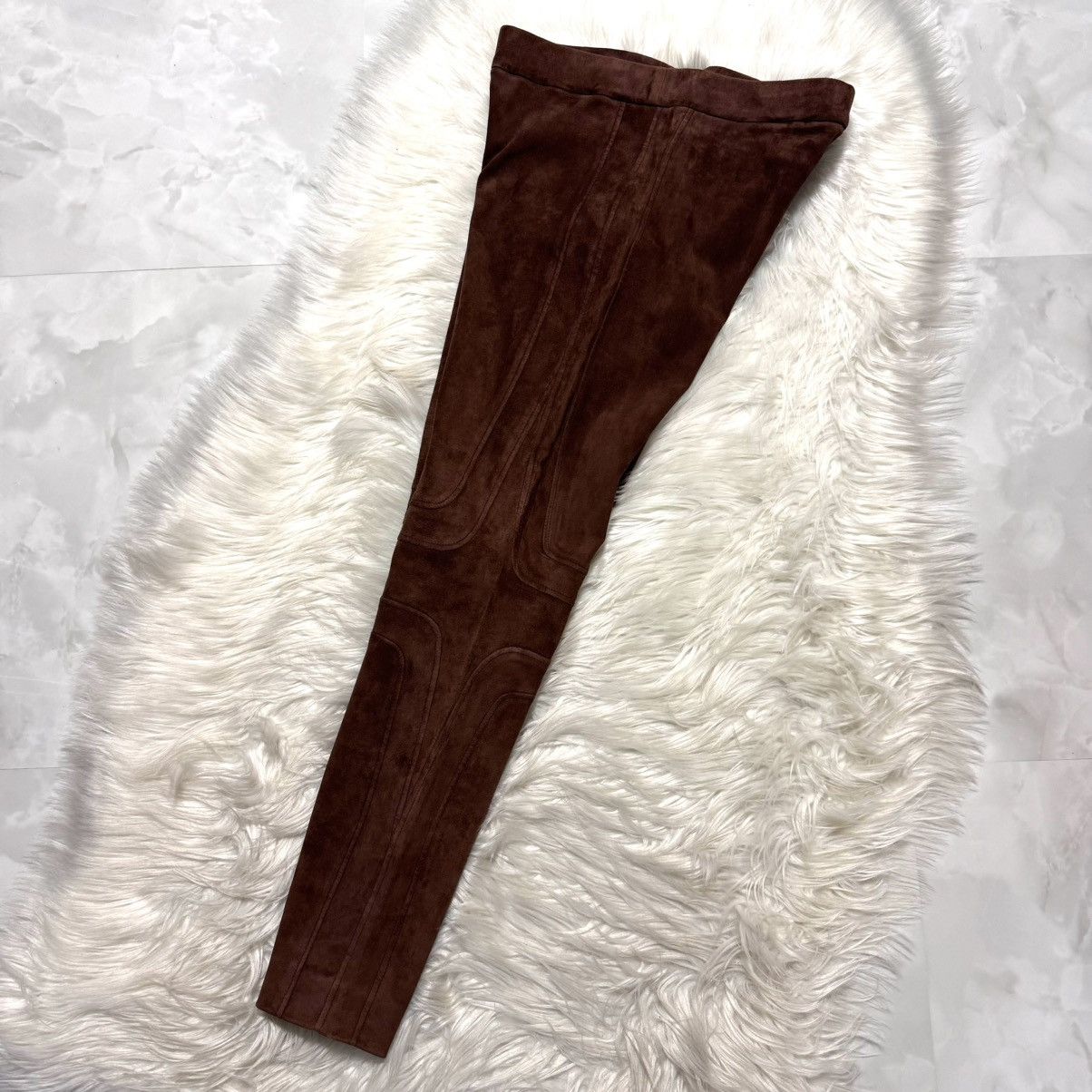 Brunello Cucinelli Brunello Cucinelli Framed Suede Leather Pants Brown Size 27" / US 4 / IT 40 - 10 Thumbnail