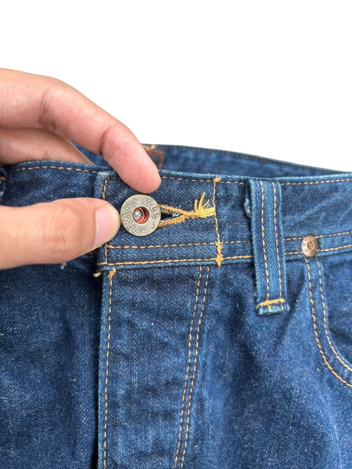 Kapital Buckle Back Vintage Lee Cowboy Selvedge Distressed Denim Size US 36 / EU 52 - 5 Thumbnail
