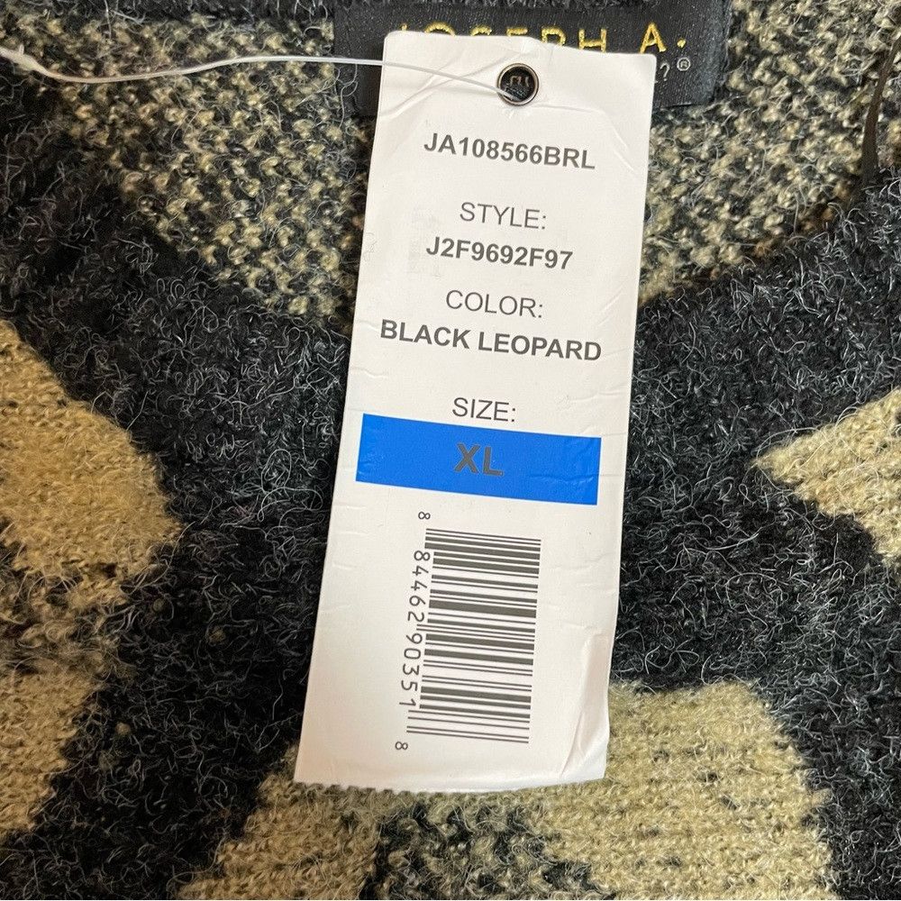 Other NWT New Joseph A Double Knit Poncho Sweater In Black Leopar Size XL / US 12-14 / IT 48-50 - 5 Thumbnail