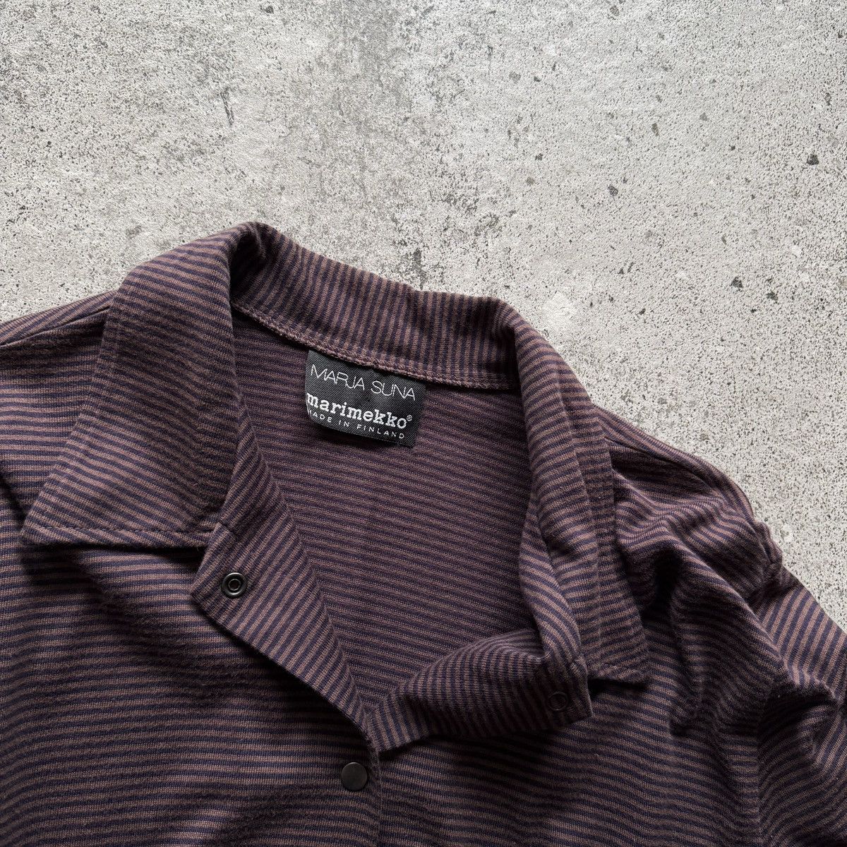 Marimekko Marimekko Marja Suna Vintage Women Burgundy Striped Cardigan Size L / US 10 / IT 46 - 5 Thumbnail