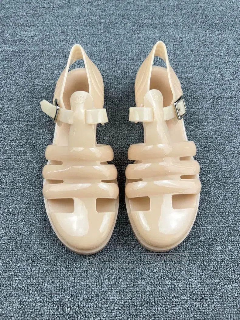Chanel Chanel Beige Jelly Sandals. Size US 10.5 / EU 43-44 - 3 Thumbnail