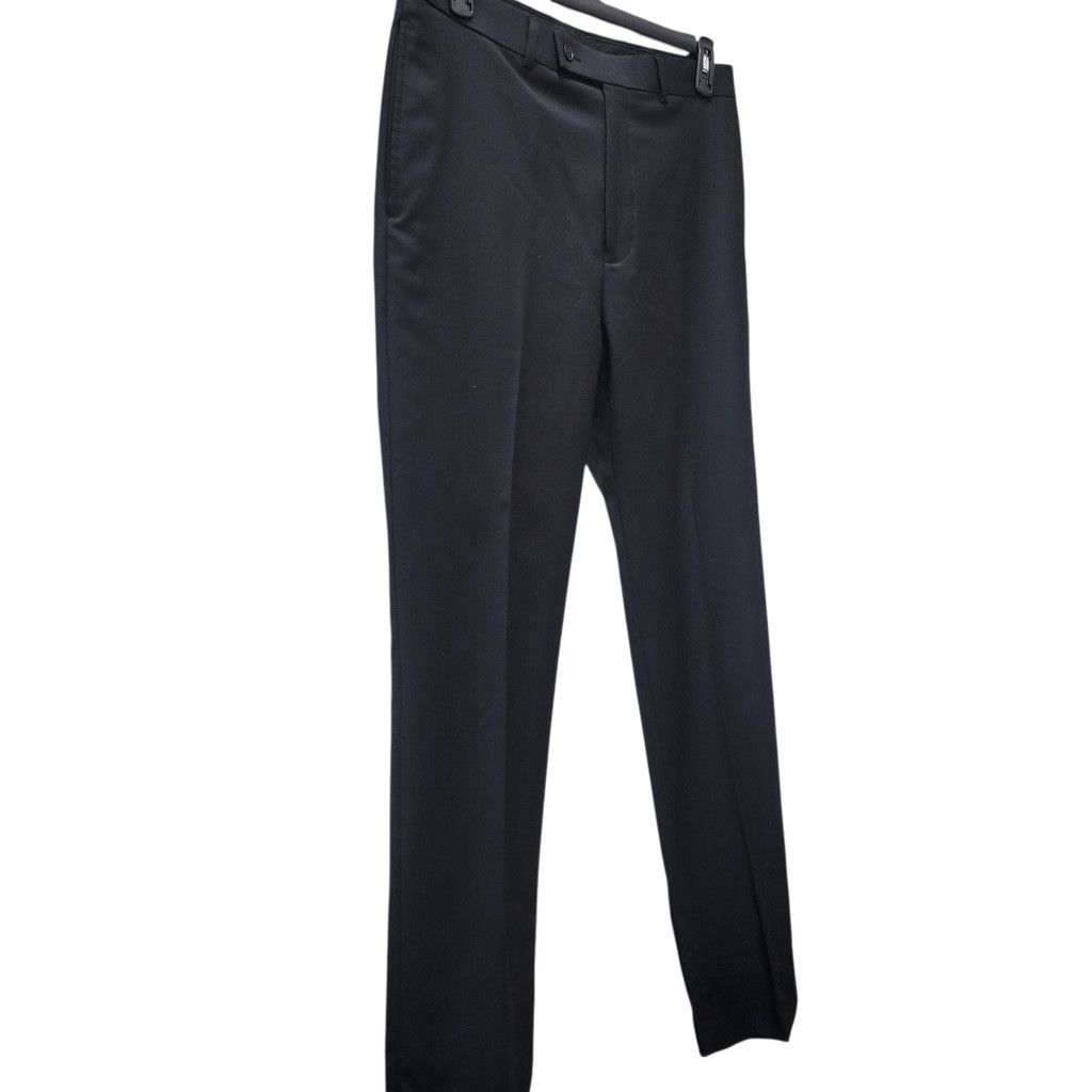 Calvin Klein Calvin Klein Men Slim-Fit Black Flat Front Dress Pants 34/32 Size US 34 / EU 50 - 4 Thumbnail