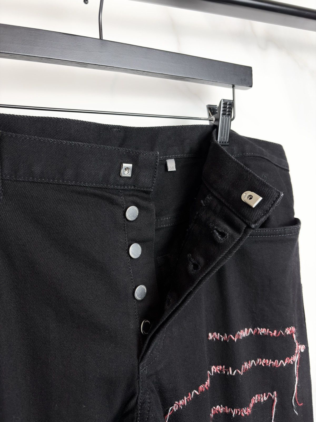 Dior AW16 Dior Homme Red Yarn Stitched Denim Jeans KVA Unaltered Size US 38 / EU 54 - 8 Thumbnail