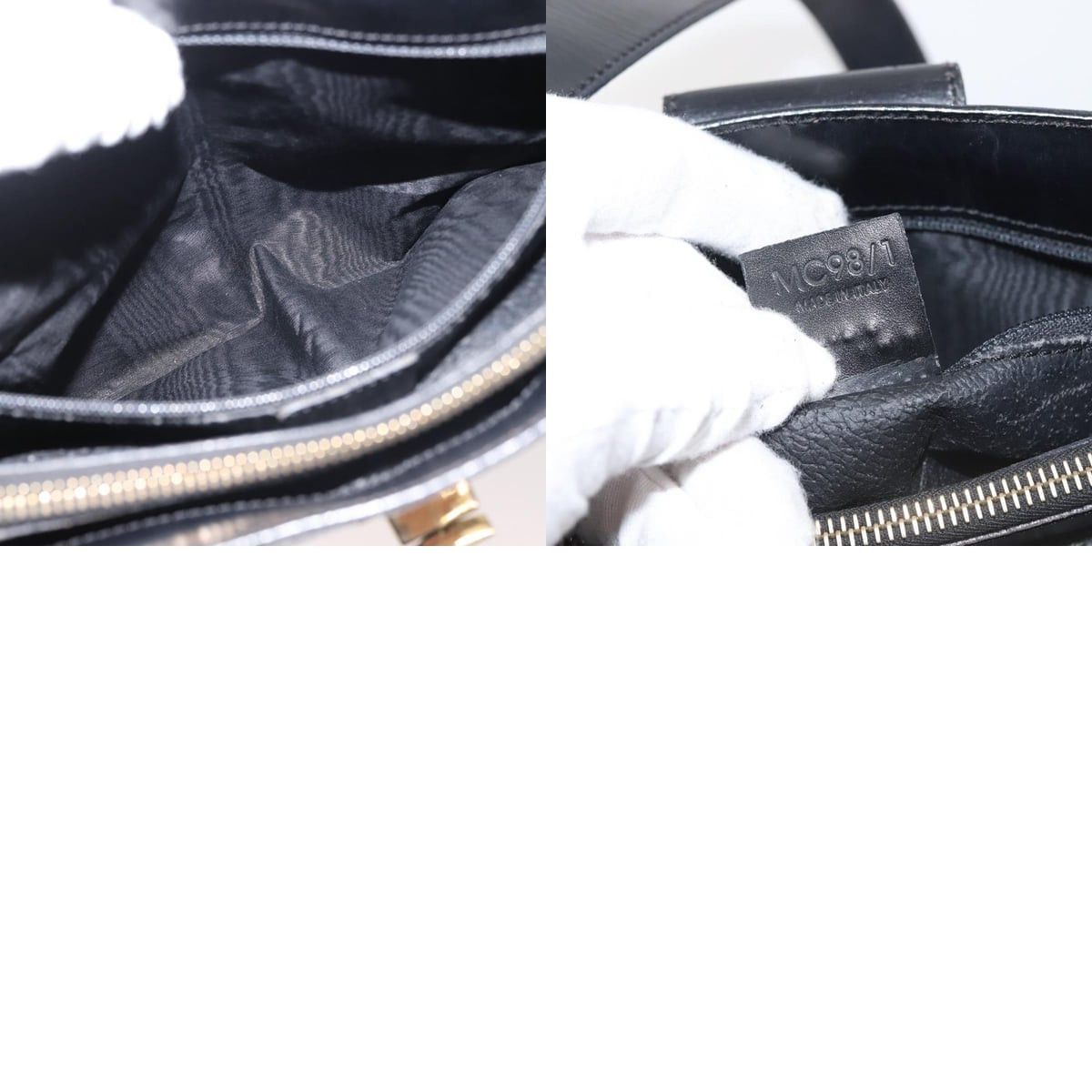Celine CELINE Macadam Canvas Shoulder Bag Pvc Leather Black Gold Size ONE SIZE - 13 Thumbnail