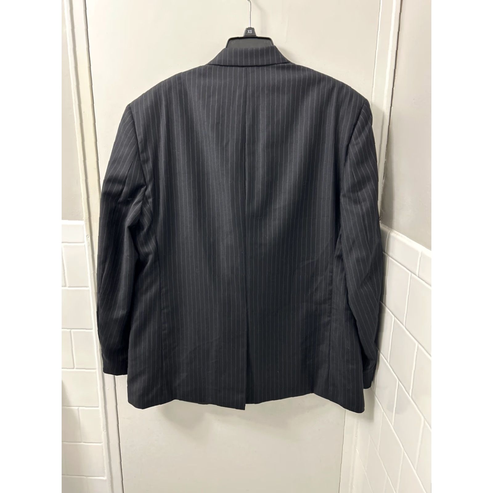 Ralph Lauren Lauren Ralph Lauren Blazer Mens 42S Black 100% Wool Tweed Pinstripe Two-Button Long Notch Lapel Jacket Size 42R - 6 Thumbnail