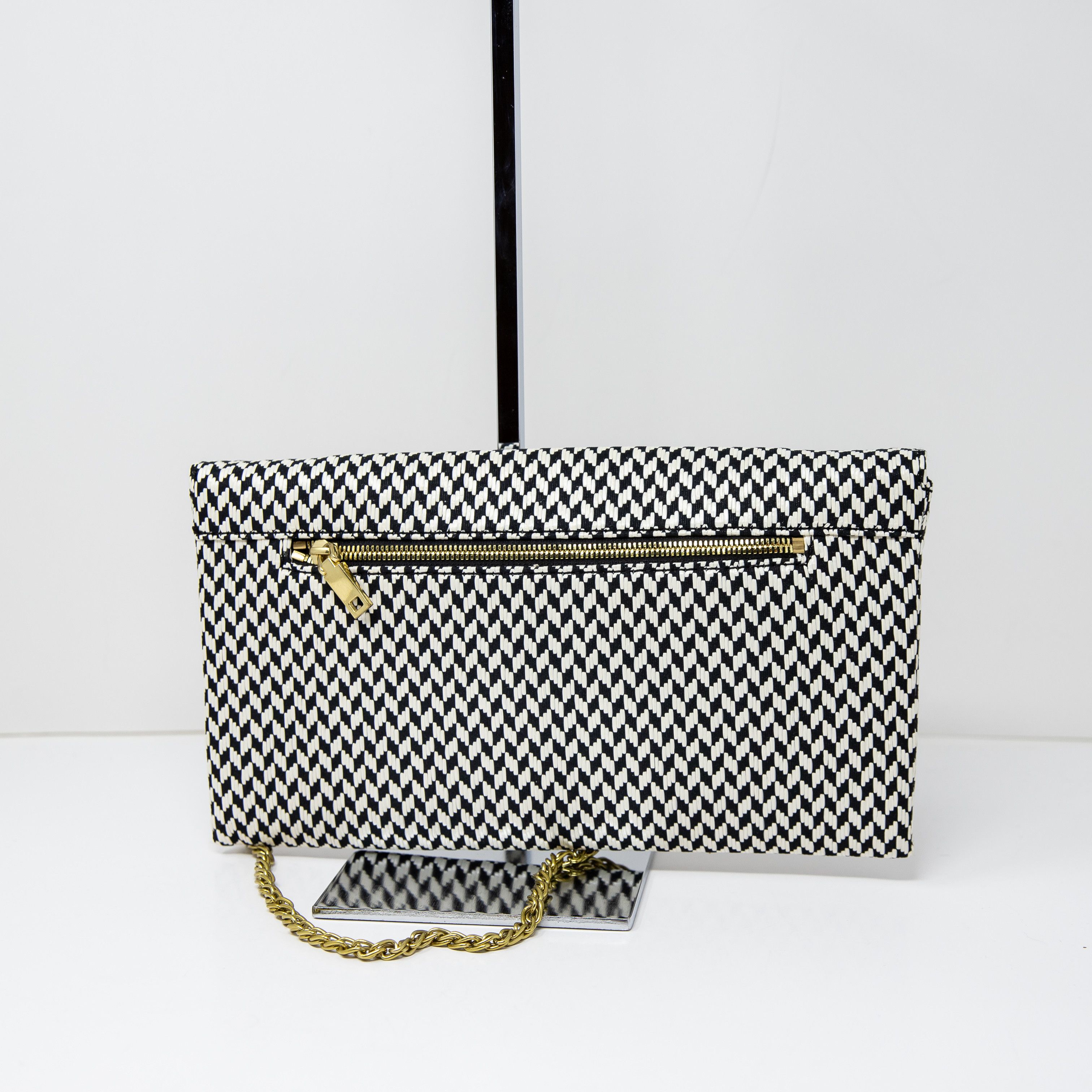 J.Crew NEW J. Crew Handbags Black White Woven Size ONE SIZE - 3 Thumbnail