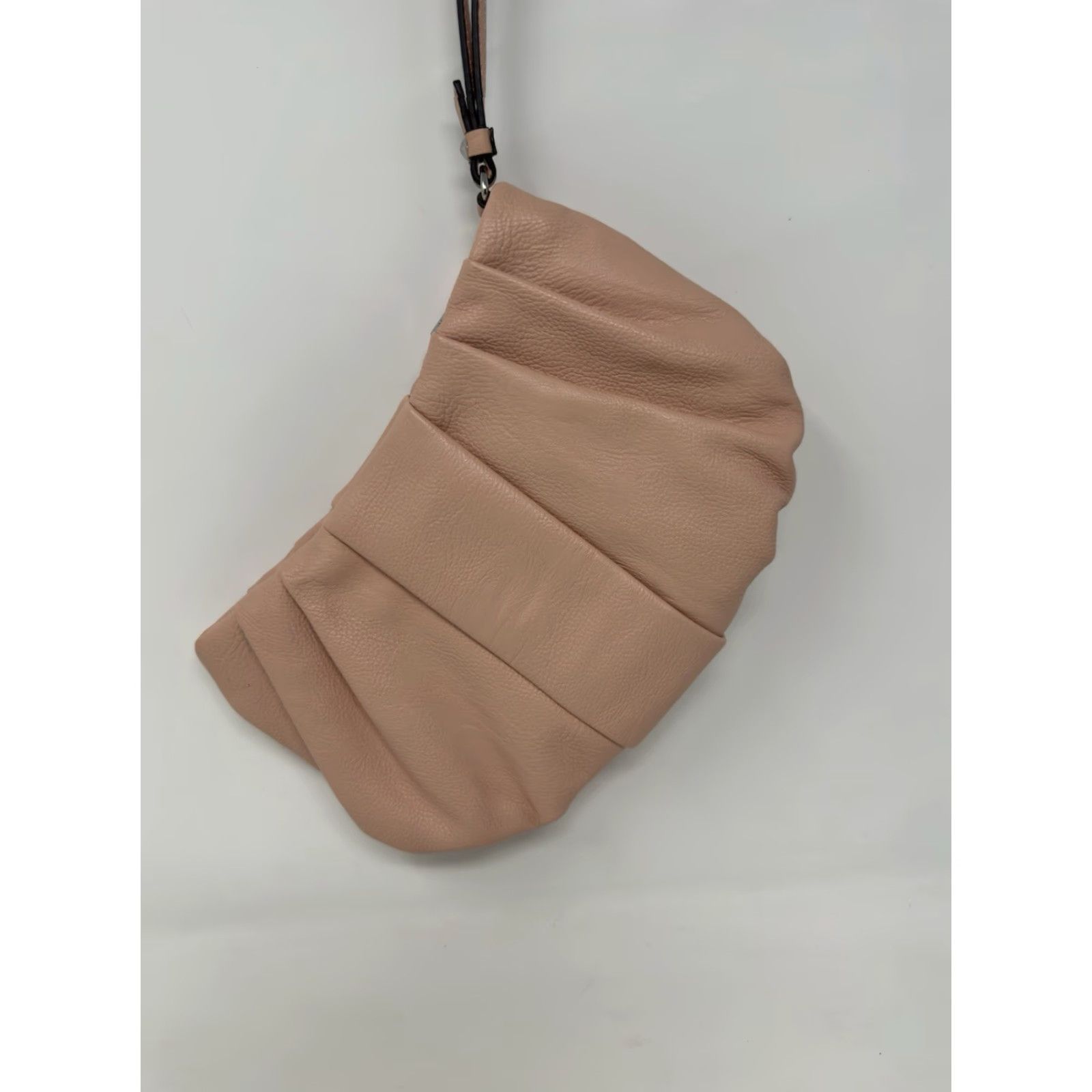 Vintage Vera Wang Simply Simply Vera Bag Wristlet Peach Pink Zip Pleated PU Pebbled Pocket Cards Clutch Wrist Strap Faux Leather Women Small Size ONE SIZE - 5 Thumbnail