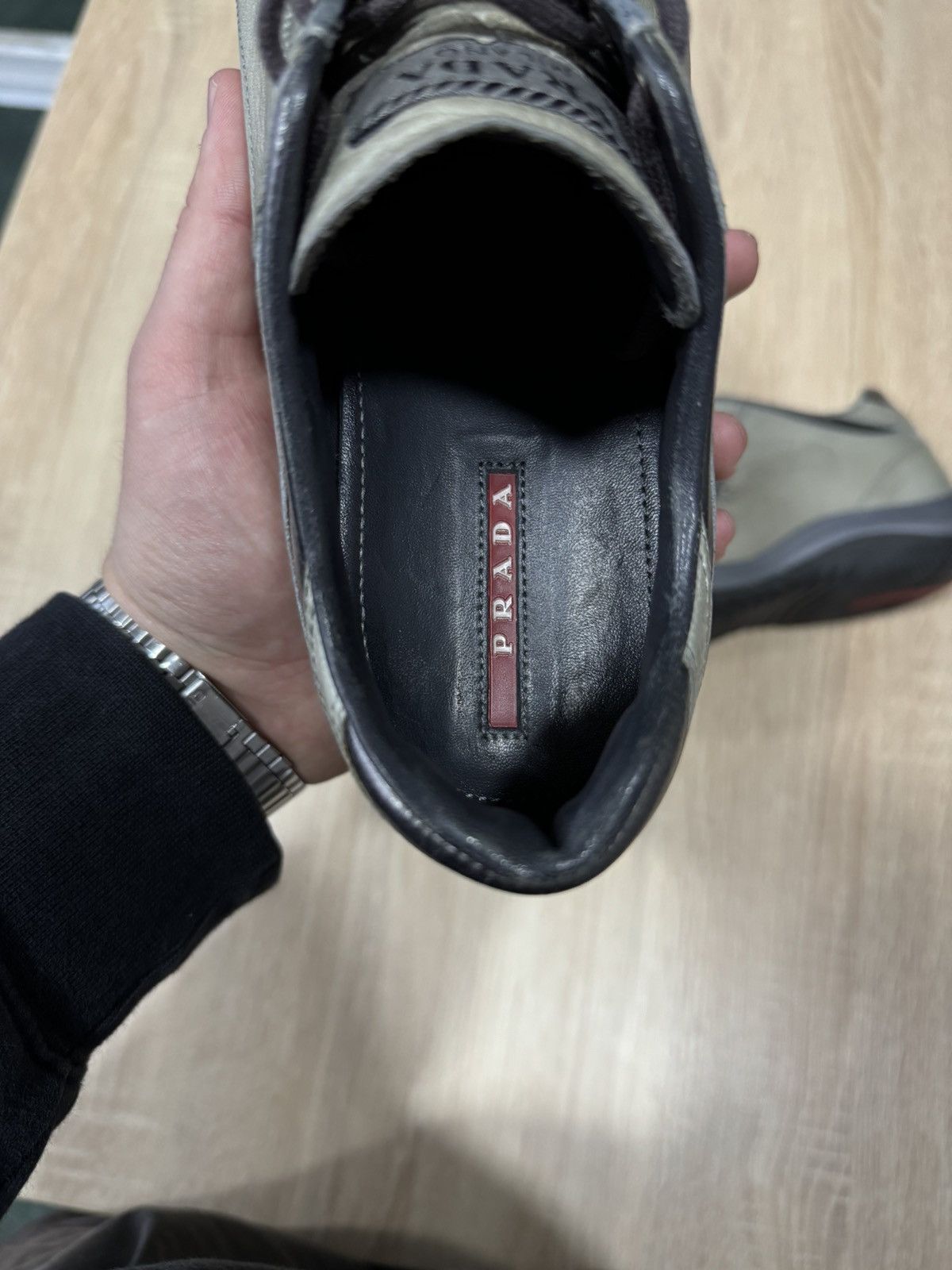 Prada × Vintage Vintage PRADA Leather LowTop Y2K Sneakers Size US 6 / EU 39 - 13 Thumbnail