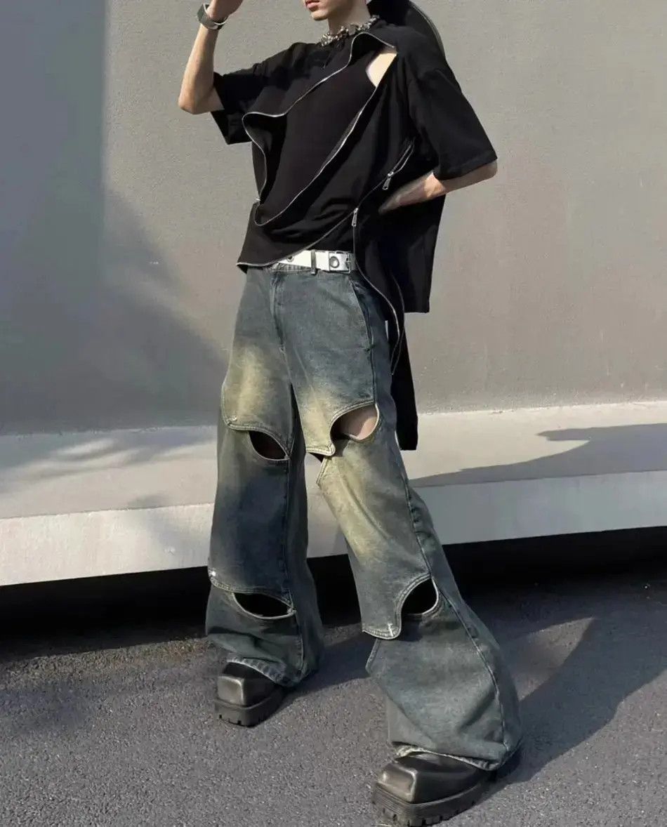 Japanese Brand Loose wide leg personalized jeans Size US 32 / EU 48 - 4 Thumbnail