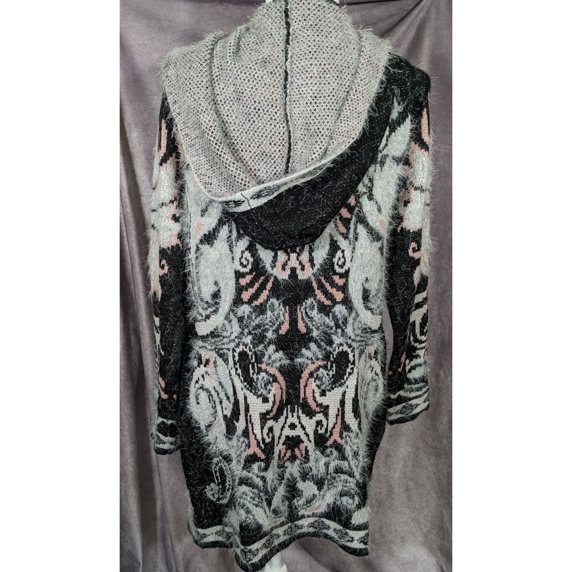 Other Abstract Fluffy Hooded Cardigan by Vertigo Size M / US 6-8 / IT 42-44 - 10 Thumbnail