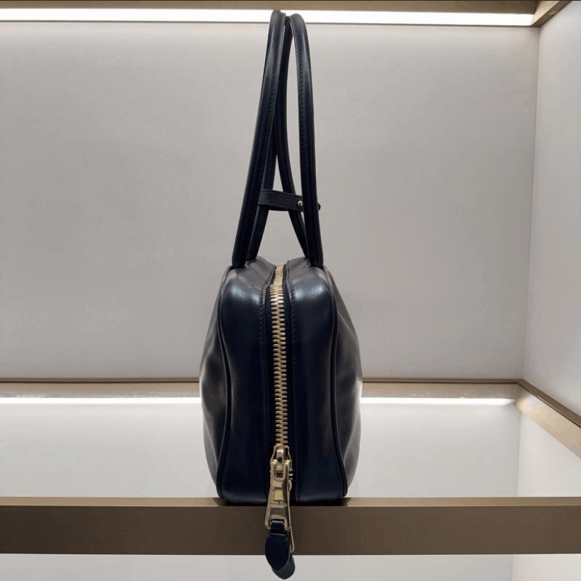 Miu Miu Miu Miu Miu Miu Beau Logo‑Zip Calfskin Top‑Handle Bag M Size ONE SIZE - 4 Thumbnail