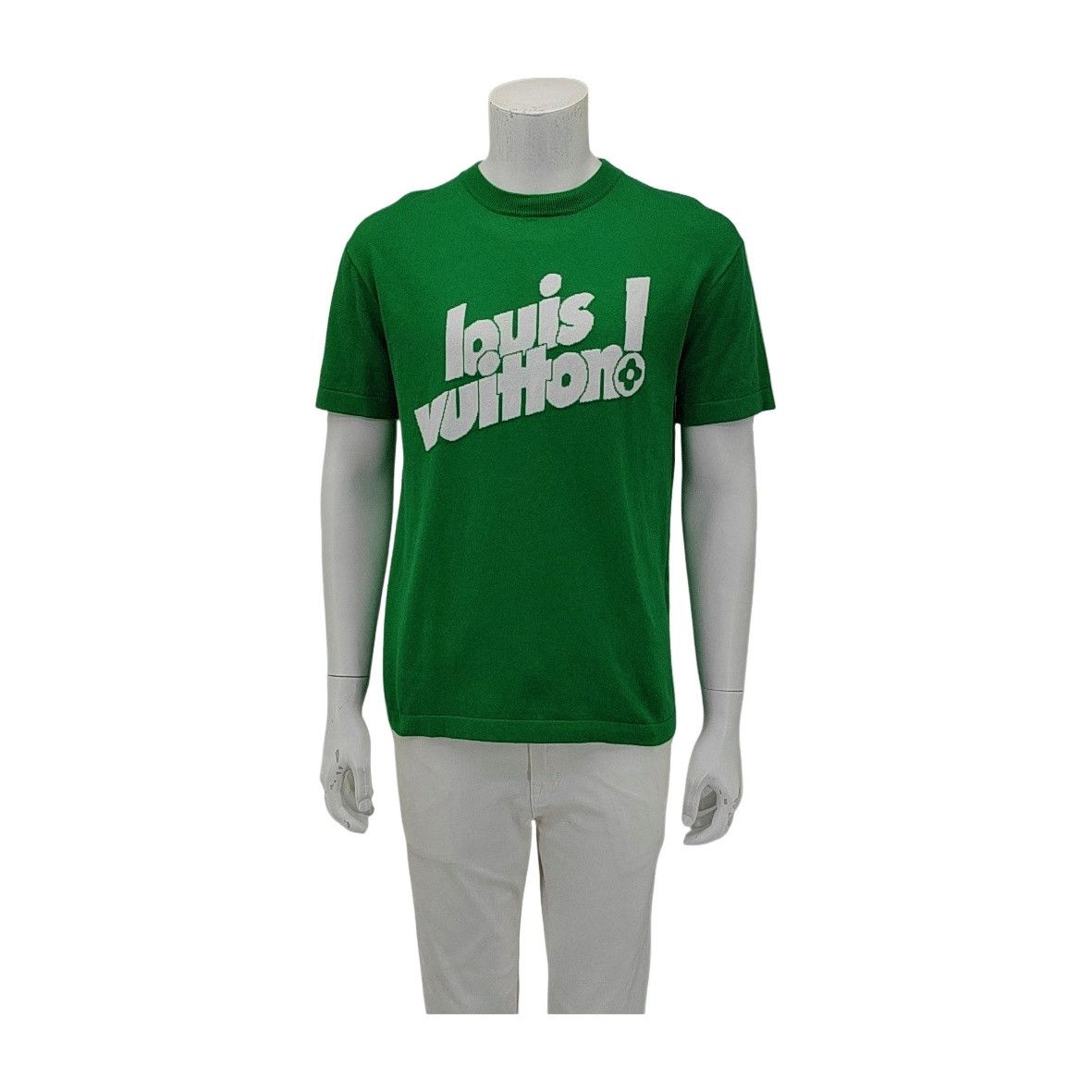 Louis Vuitton LOUIS VUITTON Green Logo Short Sleeve Knit Shirt S Size US S / EU 44-46 / 1 - 1 Thumbnail