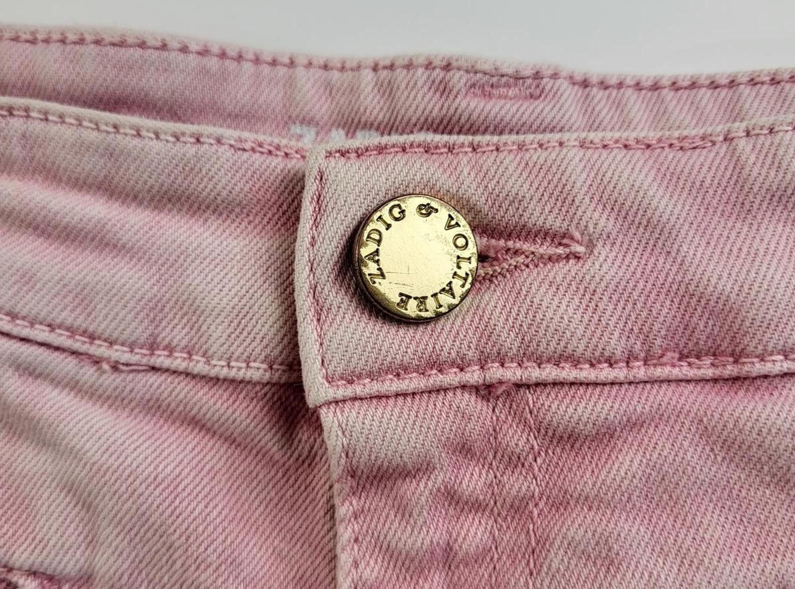 Zadig & Voltaire Zadig & Voltaire Pink Denim Shorts Rhinestone Skull Size 38 Size 38" / US 16 / IT 52 - 5 Thumbnail