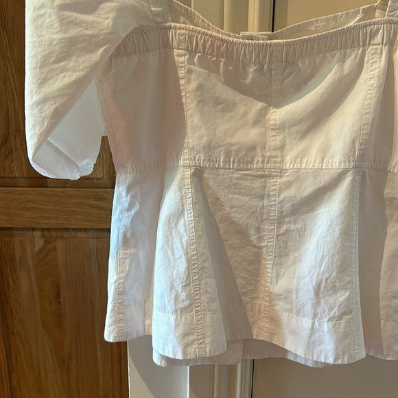 Ganni SSENSE GANNI White Puff Sleeve Poplin Blouse 8 euc summer Size M / US 6-8 / IT 42-44 - 9 Thumbnail