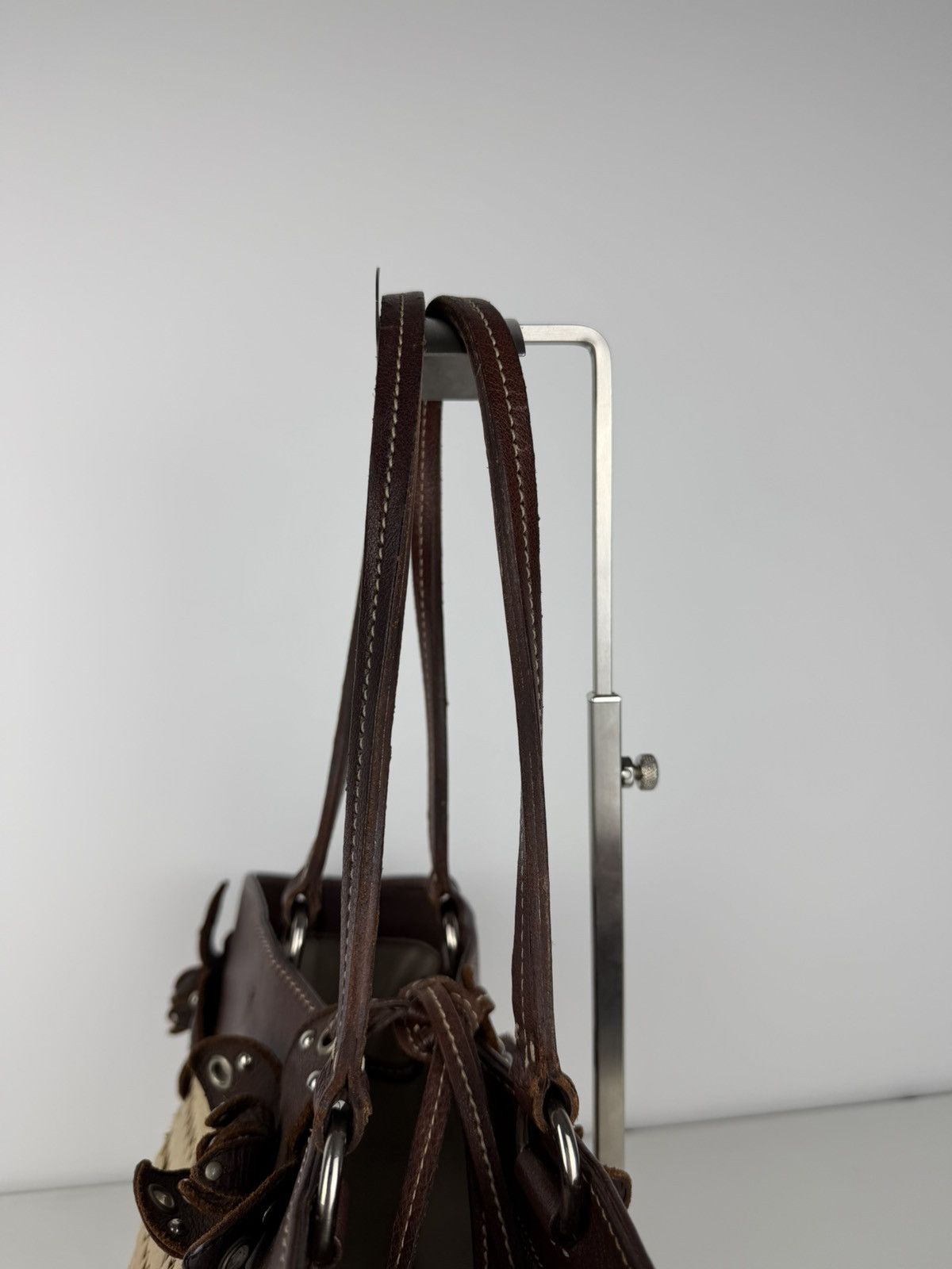 Miu Miu Vintage 90s archive miu miu raffia and leather tote bag Size ONE SIZE - 18 Thumbnail
