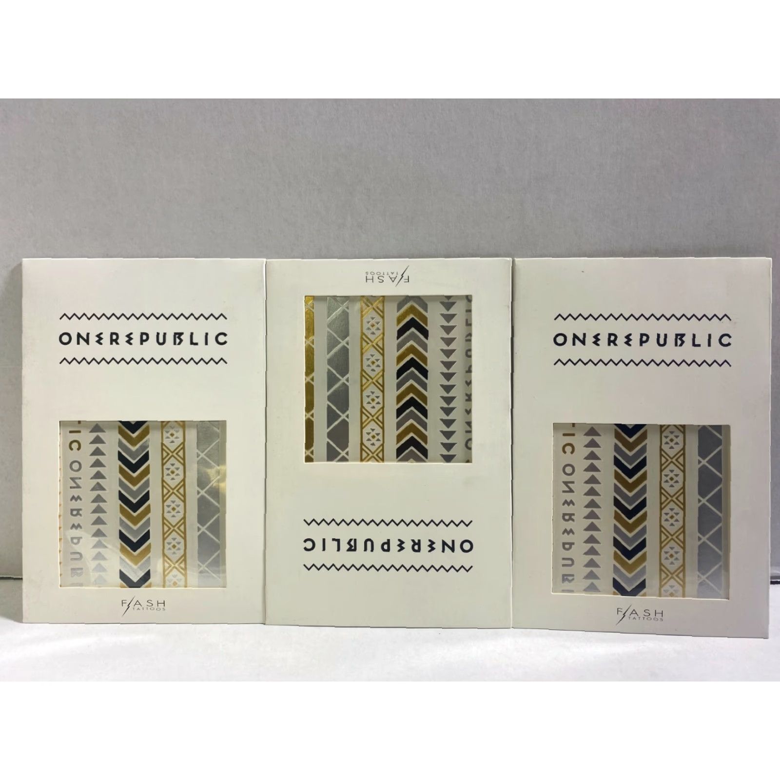 Vintage ONEREPUBLIC Metallic Temporary Flash Tattoos - Official Merchandise - One Size Fits Most - Silver Black Cobre - 2015 - Unisex Adults Size ONE SIZE - 6 Thumbnail