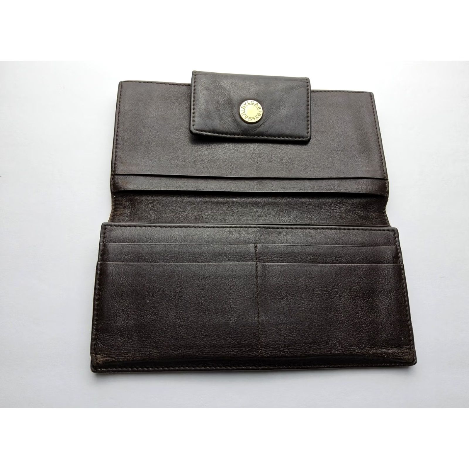 Bvlgari Bvlgari Signature Trifold Full Size Long Wallet Women Brown 7.5x4 Wallet Size ONE SIZE - 5 Thumbnail