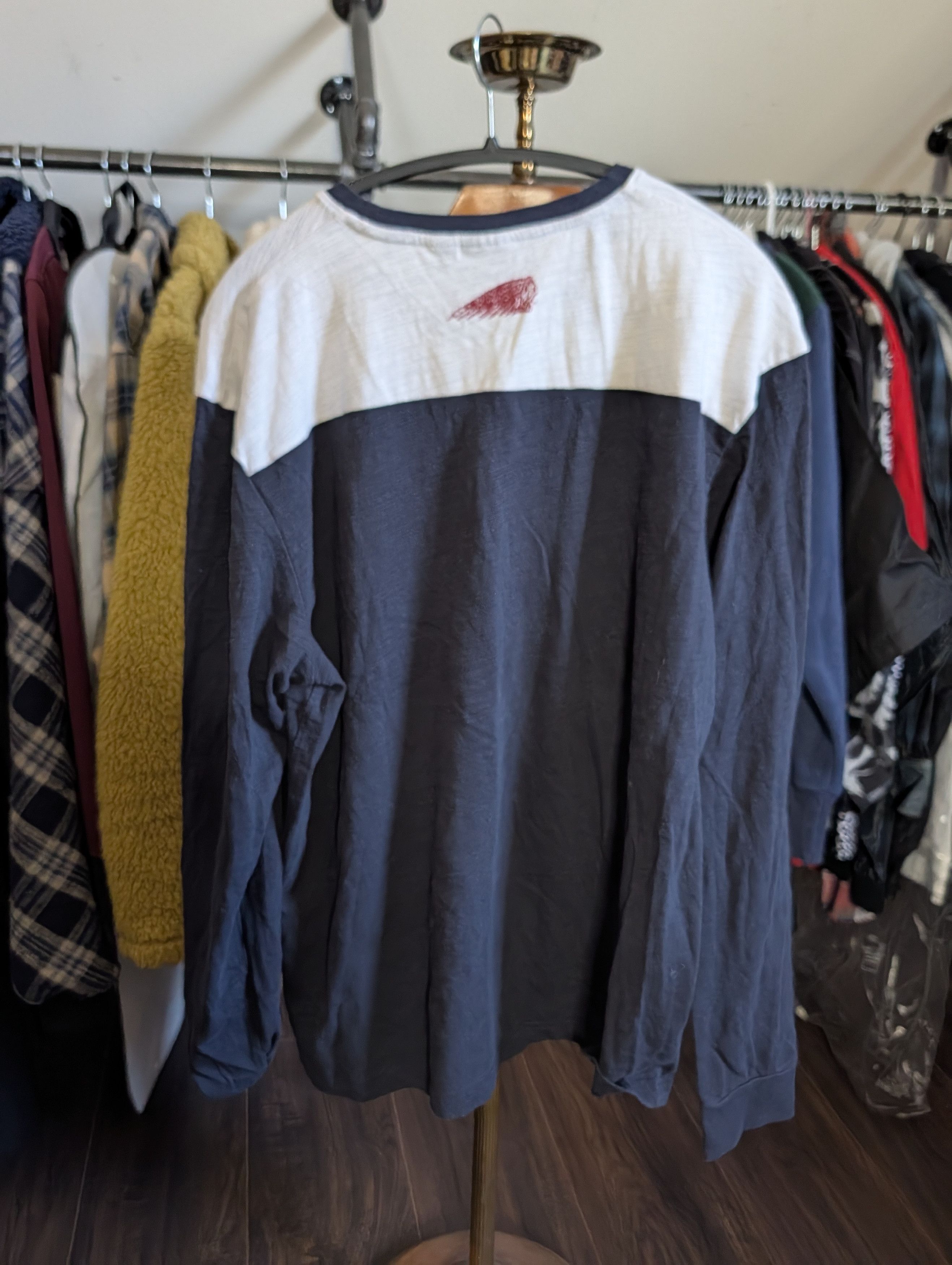 Indian Motorcycle Chain stitch 1901 logo L/S textured ringer t-shirt Size US XL / EU 56 / 4 - 9 Thumbnail