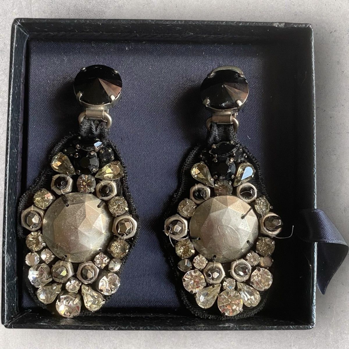 Prada Prada Crystal Embellished Fabric Clip On Earring Size ONE SIZE - 1 Thumbnail