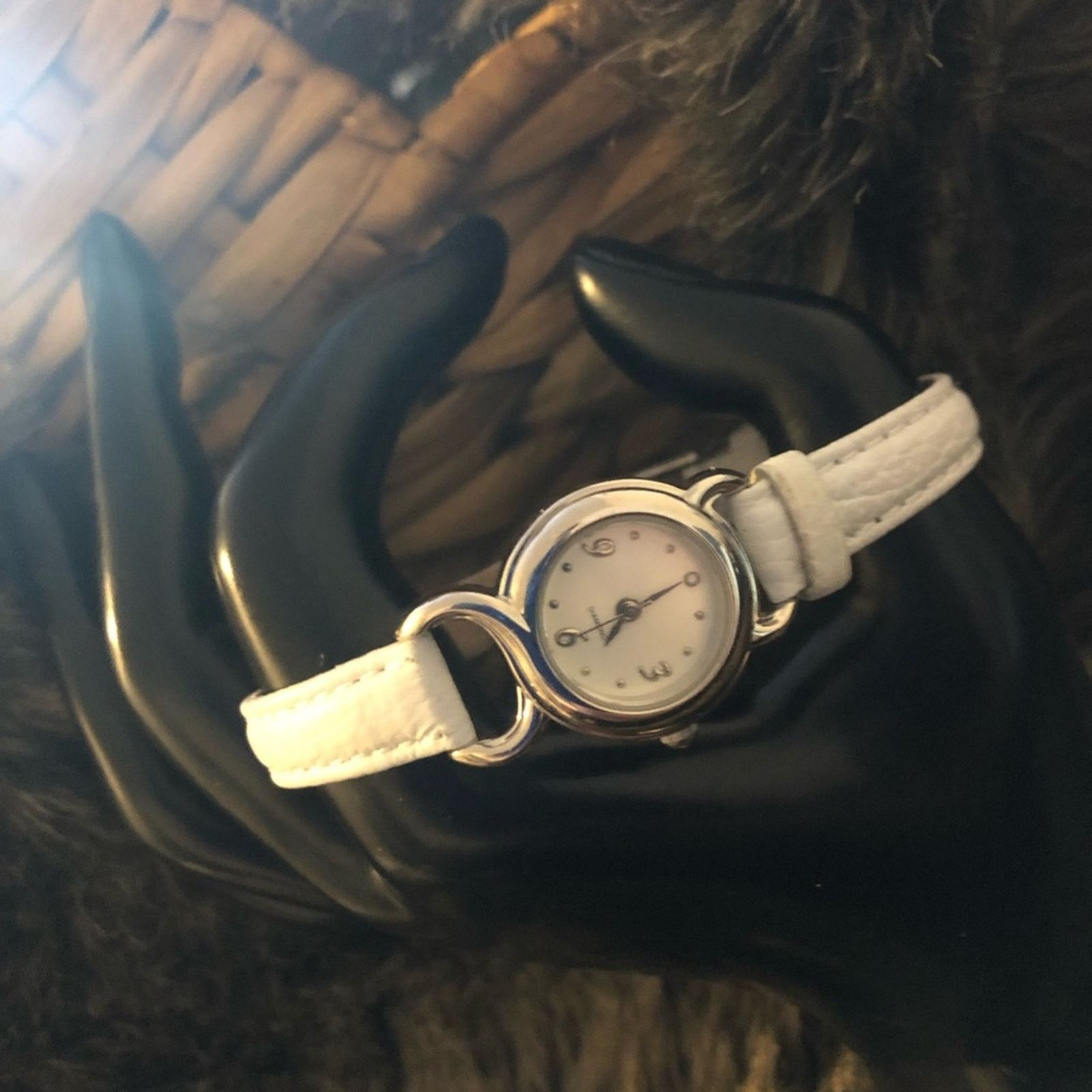 Ladies Diamond White Genuine Leather Watch, Women's