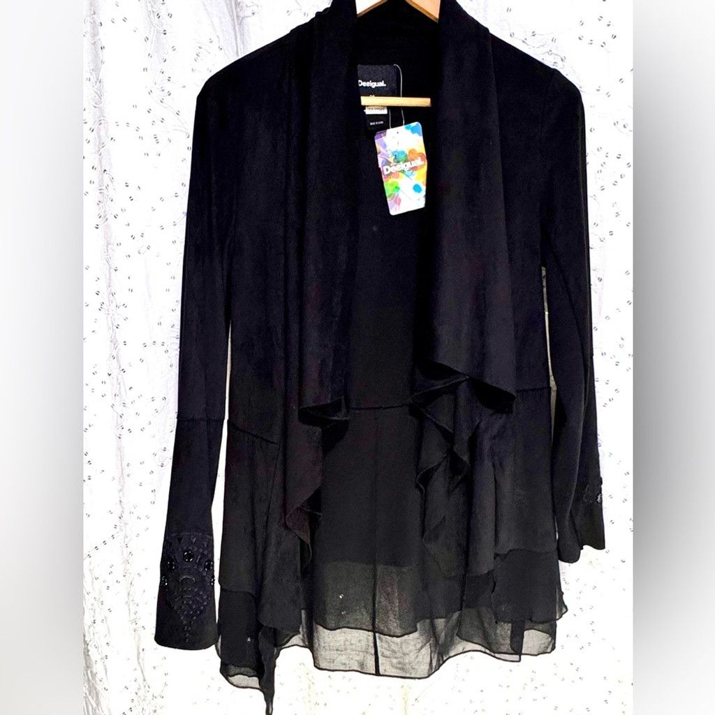 Desigual NWT Desigual Women's Faux Leather Waterfall Jacket US 4 Size S / US 4 / IT 40 - 1 Thumbnail