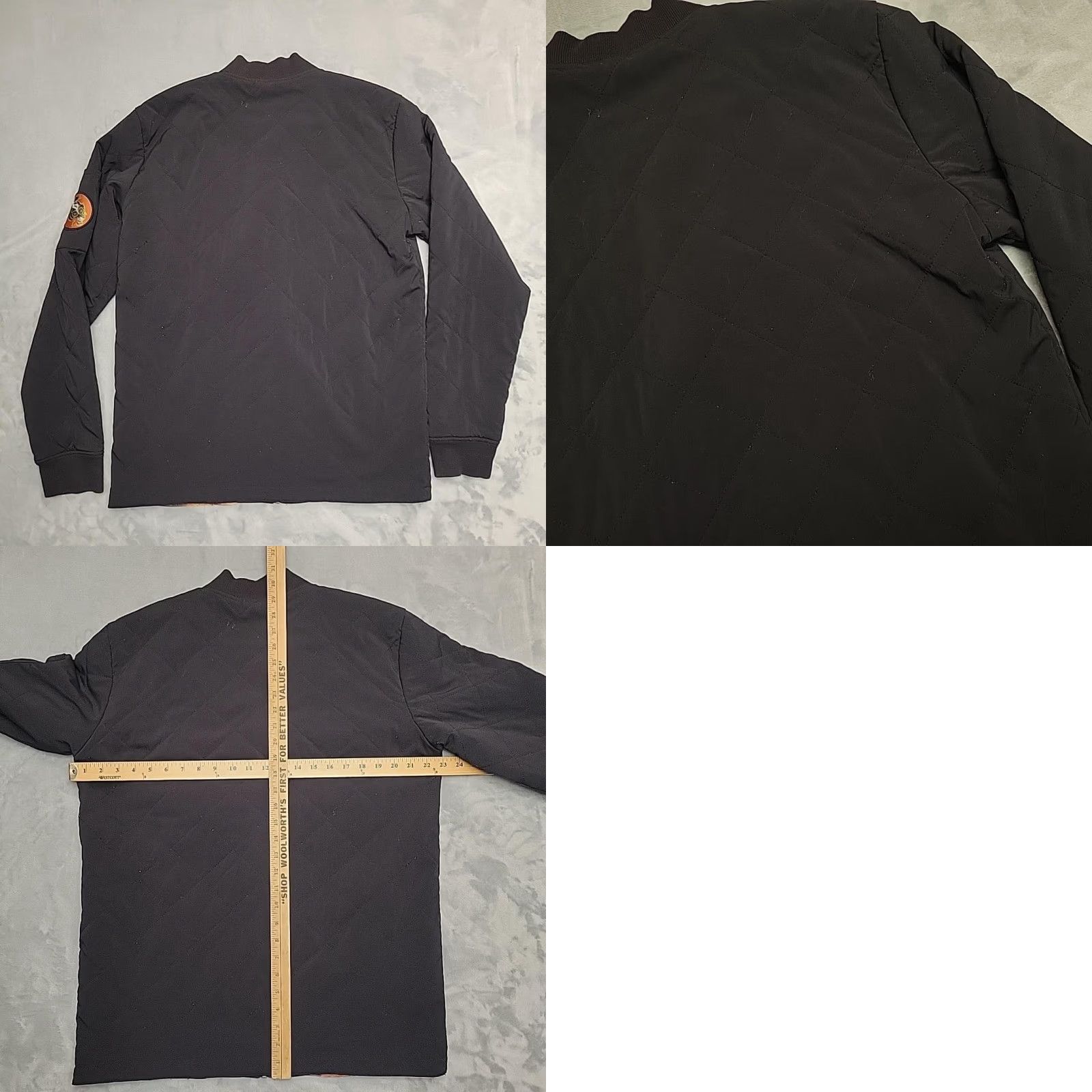 Vintage Analog Mens Jacket Full Zip Quilted Insulated Bomber Nylon Black M Size Pockets Logo Embroidered Wool Patch Lining Polyester Tie Dye Size US M / EU 48-50 / 2 - 8 Thumbnail