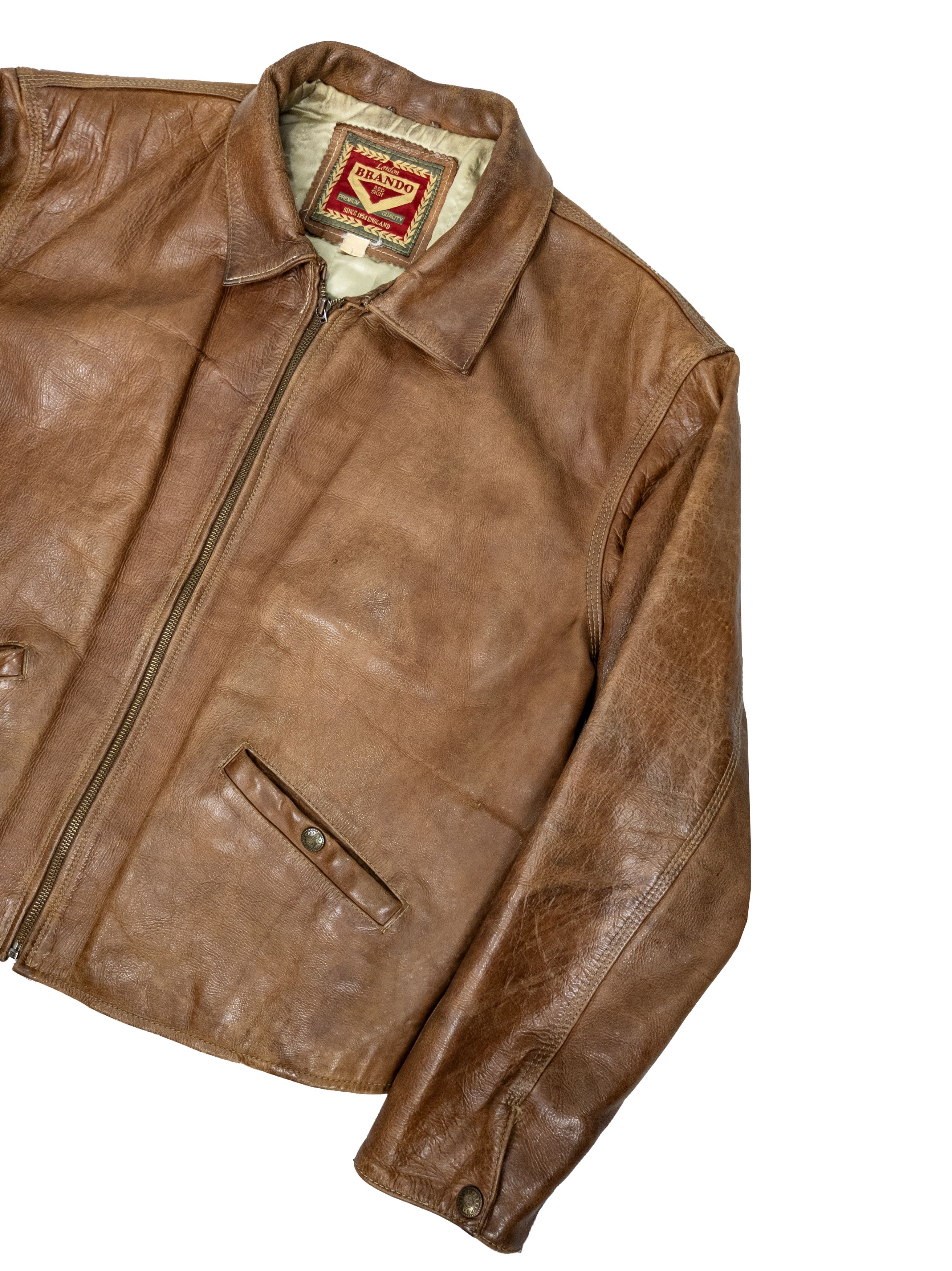 image of Archival Clothing x Hysteric Glamour Vintage 80's Brando Leather Pilot Aviator Jacket in Camel (Siz