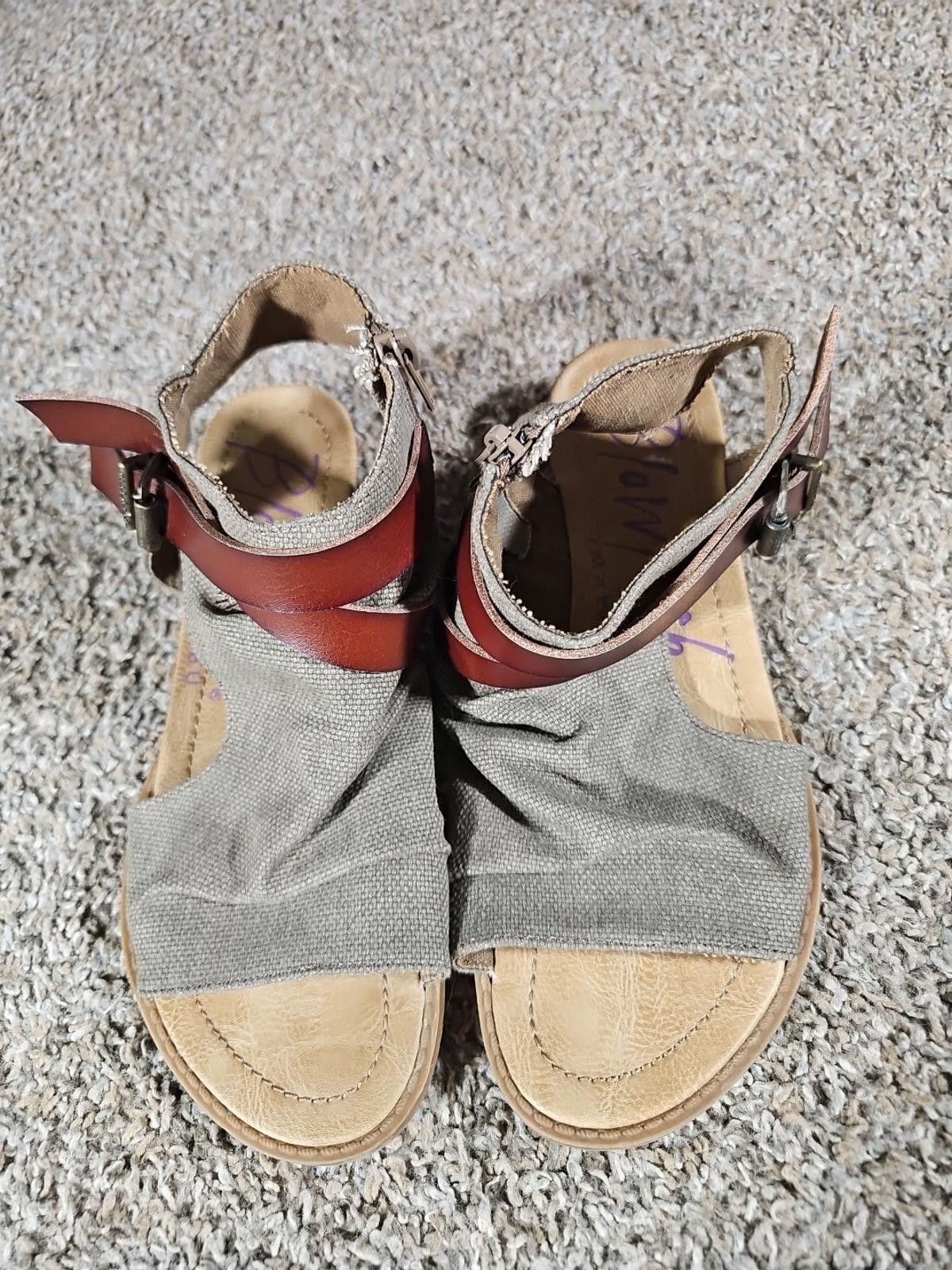 Other Blowfish Malibu Womens Canvas Buckle Zipper Sandal Shoes 8.5 Size US 8.5 / IT 38.5 - 2 Thumbnail