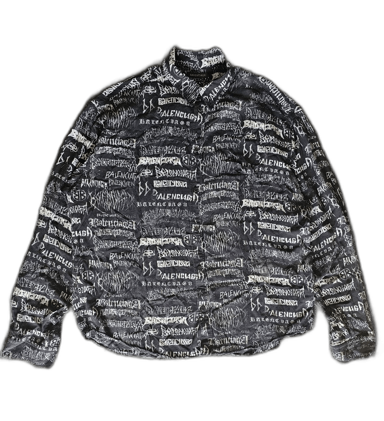 Balenciaga Balenciaga Graffiti Print Oversized Shirt Size US L / EU 52-54 / 3 - 1 Thumbnail