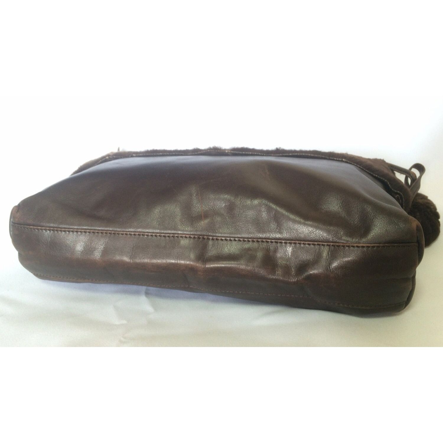 Fendi 80's vintage Fendi dark brown large leather clutch purse, Size ONE SIZE - 4 Thumbnail