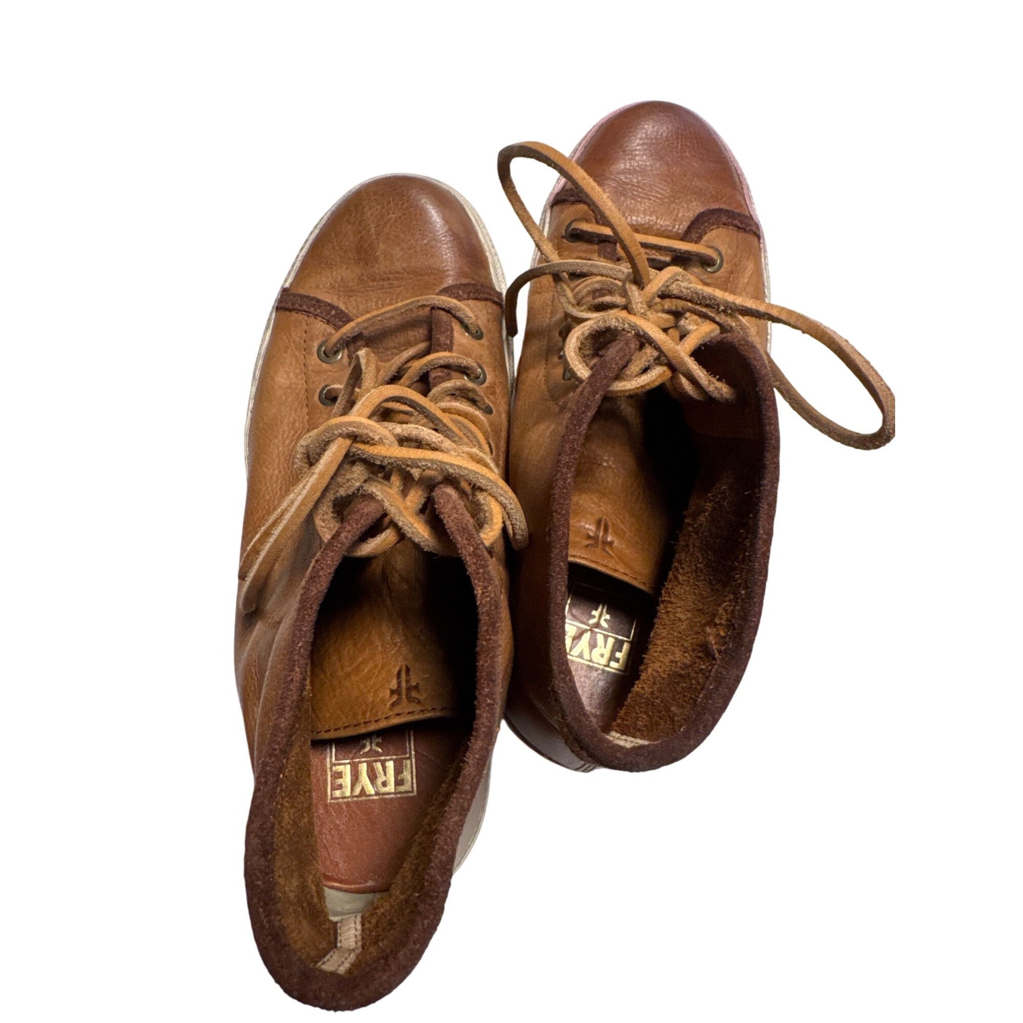 Frye Frye Mens Brown Leather High Top Sneakers Size 8 SKU 7287 Size US 8 / EU 41 - 6 Thumbnail
