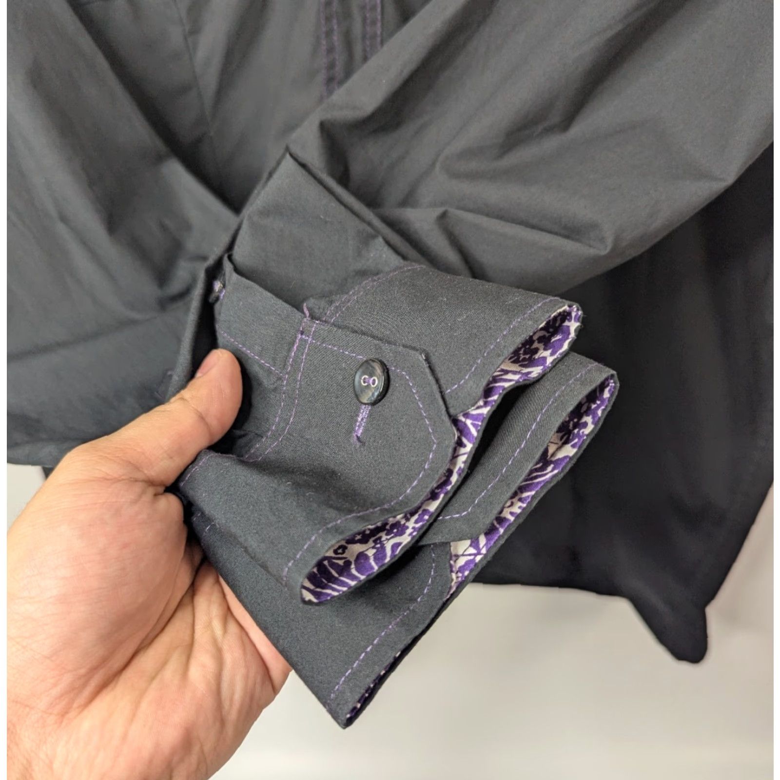 Vintage El General Shirt Button Long Sleeve XL Black Purple Rock n' Roll Mens Shirt Size US XL / EU 56 / 4 - 5 Thumbnail