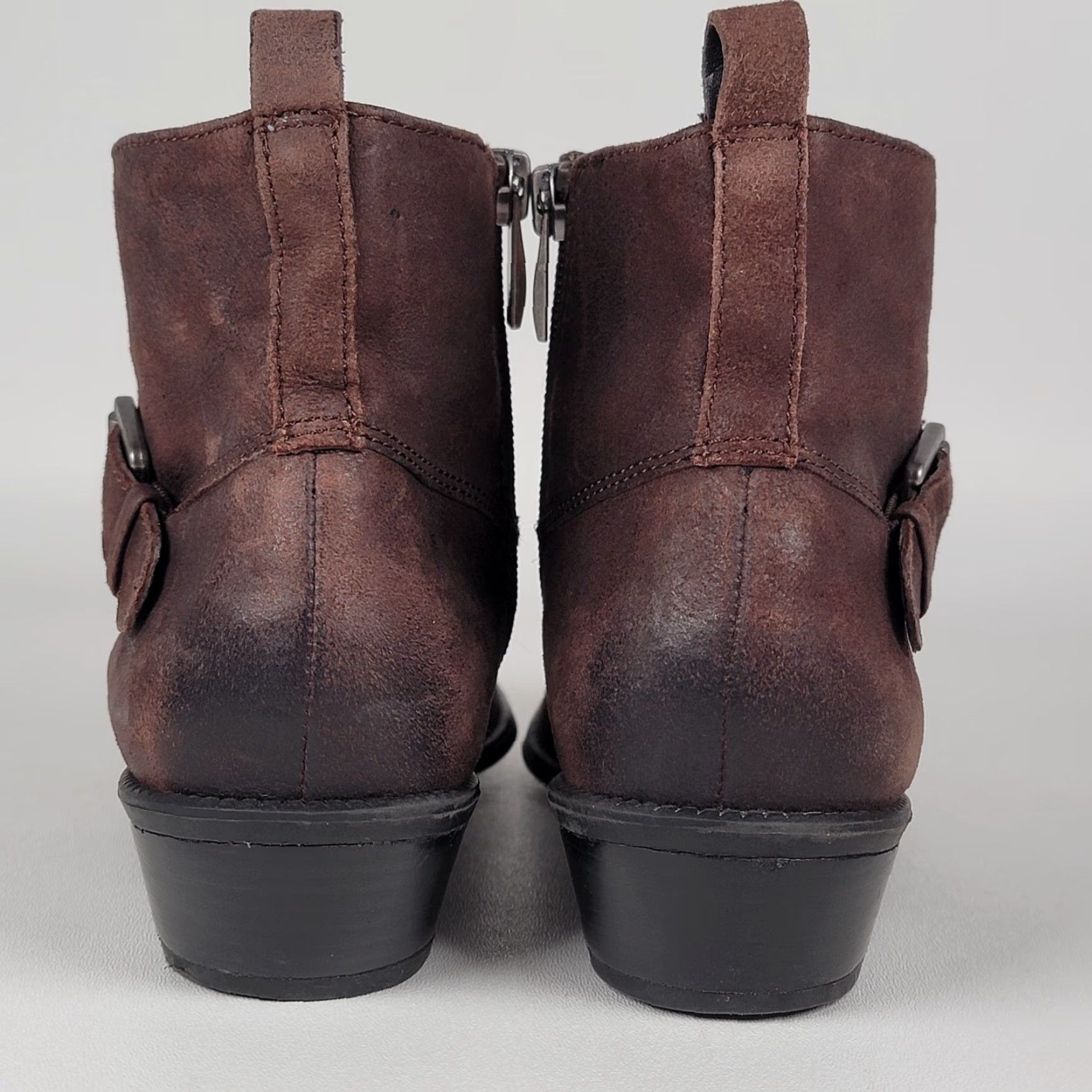 Franco Sarto Franco Sarto Royce Leather Ankle Boots Women's Dark Brown 9 M Size US 7 / IT 37 - 7 Thumbnail