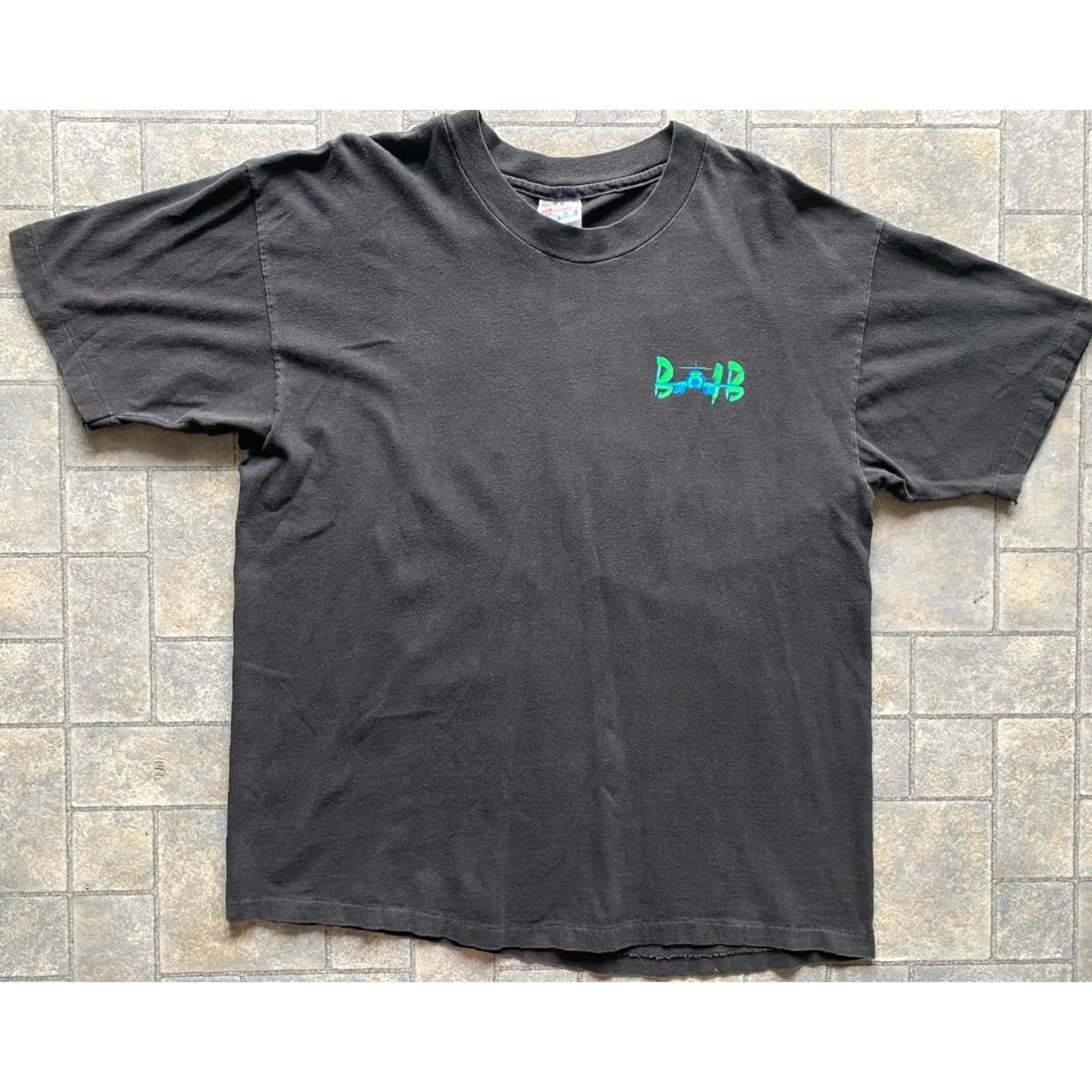 Hanes VINTAGE Hanes T-Shirt XL US Made Fighter Jet War Bomber 90s Military Black Short Sleeve Mens Size US XL / EU 56 / 4 - 2 Thumbnail