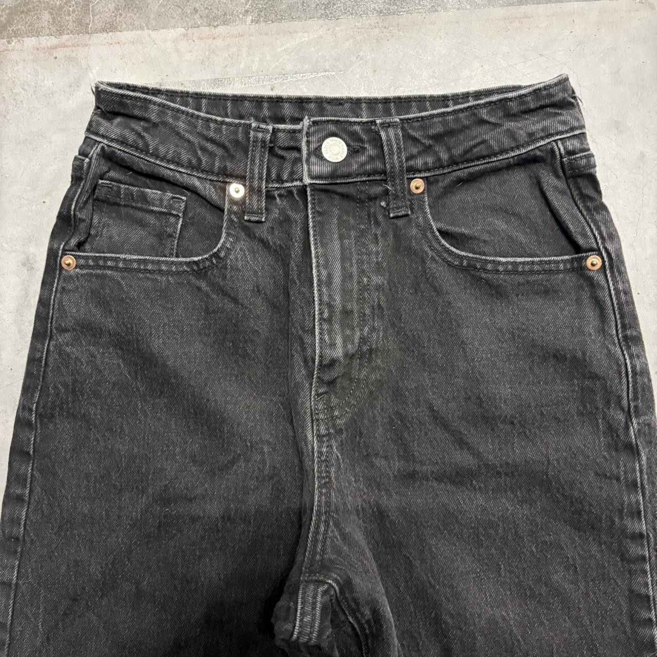 Japanese Brand × Vintage Crazy Vintage Y2K Super Baggy Black Ripped Denim Jeans! Size US 26 / EU 42 - 2 Thumbnail