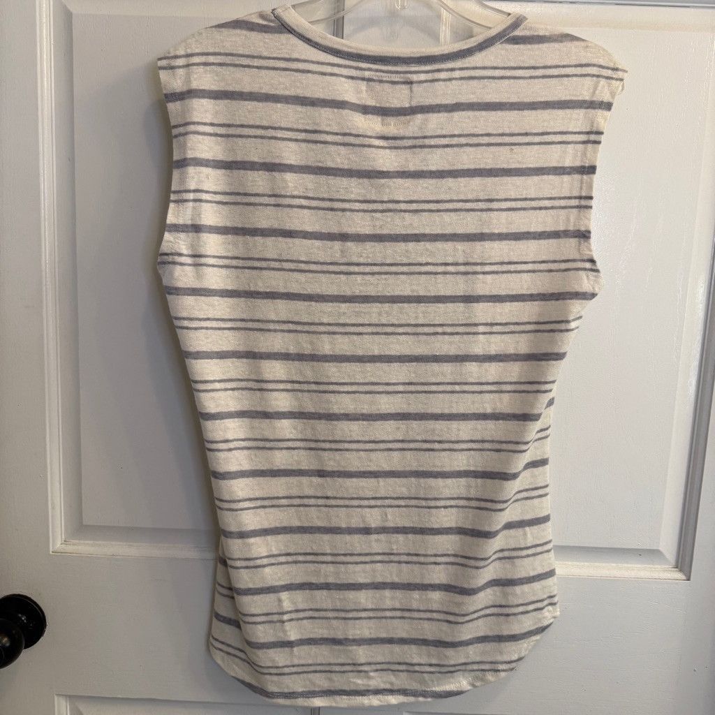 Chaser Brand Women's Chaser Striped Tank Top Size M White/Gray Size M / US 6-8 / IT 42-44 - 2 Thumbnail