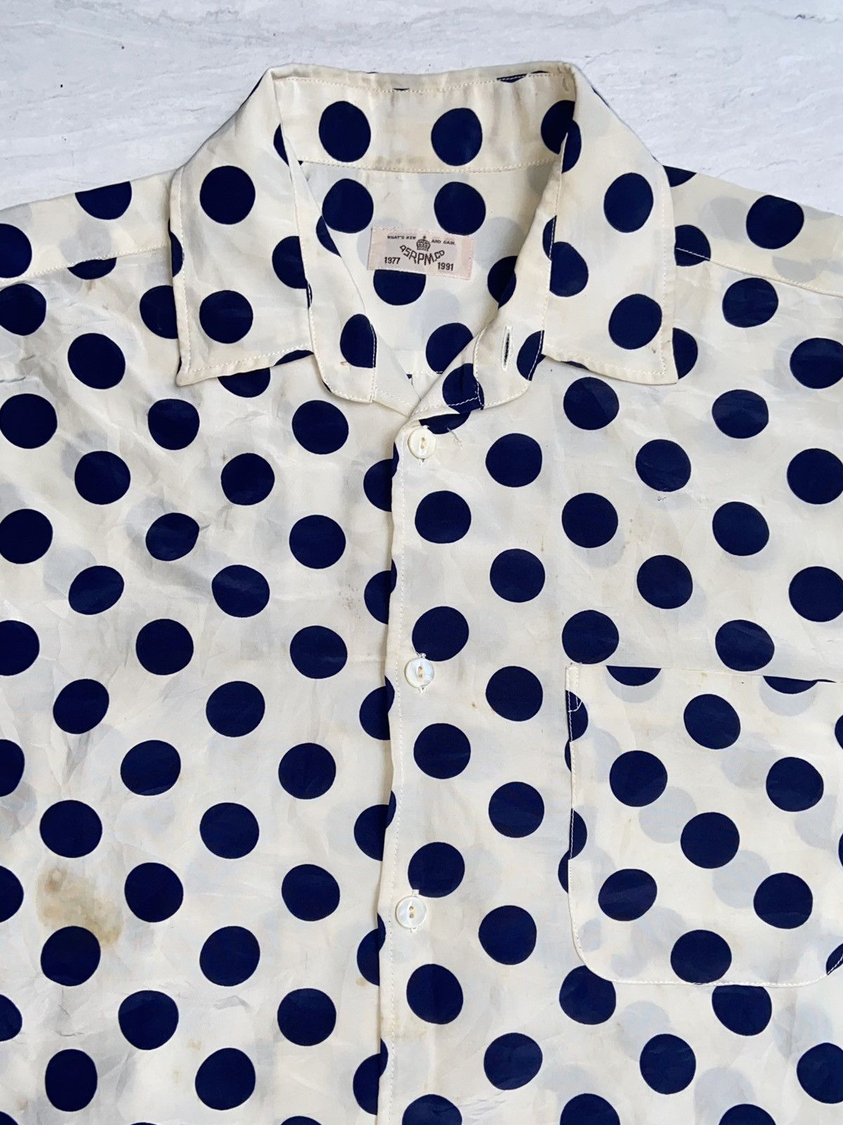 45rpm 45RPM White Shirt Polkadot Patterned Size US L / EU 52-54 / 3 - 5 Thumbnail