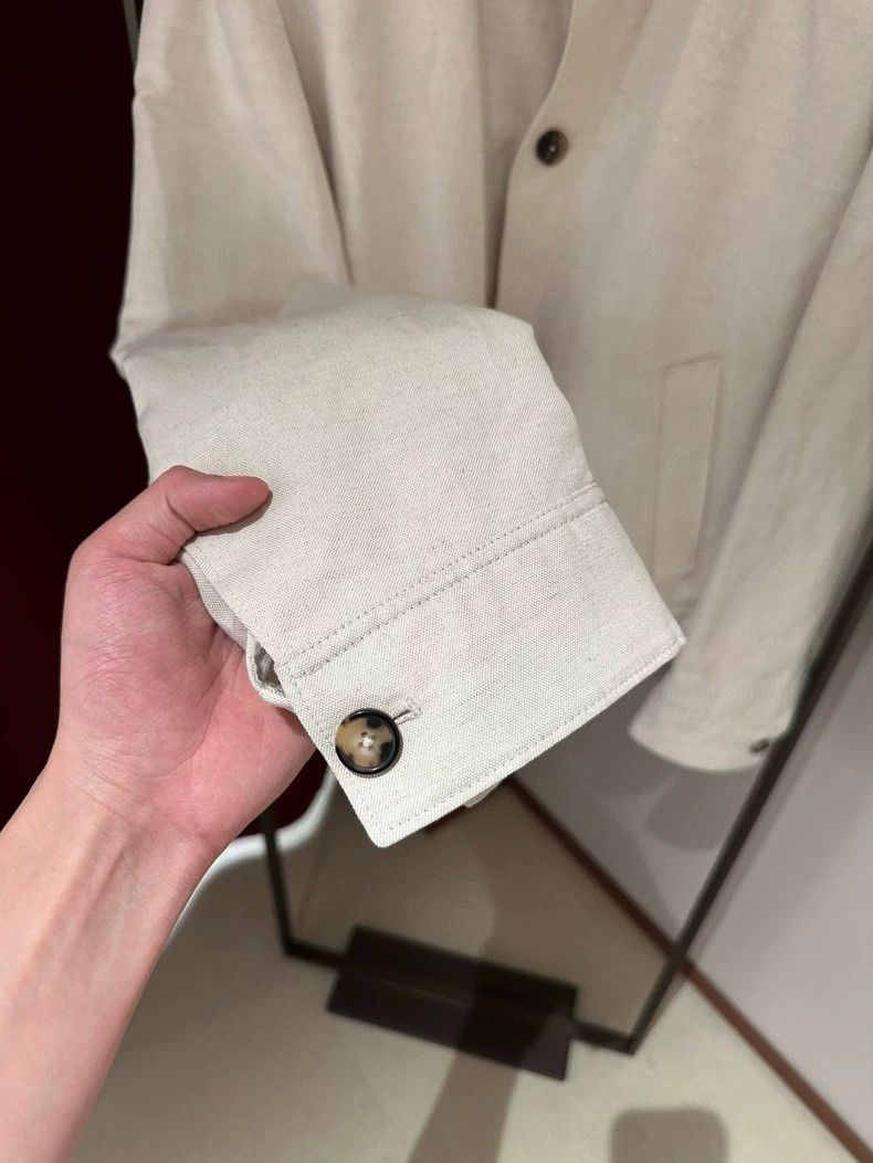 Loro Piana LORO PIANA Men's waterproof collar jacket 100% linen Size US M / EU 48-50 / 2 - 4 Thumbnail