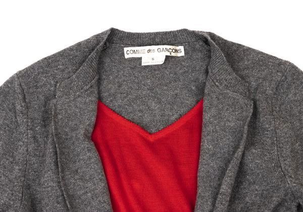 Comme des Garcons Comme Des Garcons Grey Retro Fake Two-Piece Knit Top Size S / US 4 / IT 40 - 7 Thumbnail