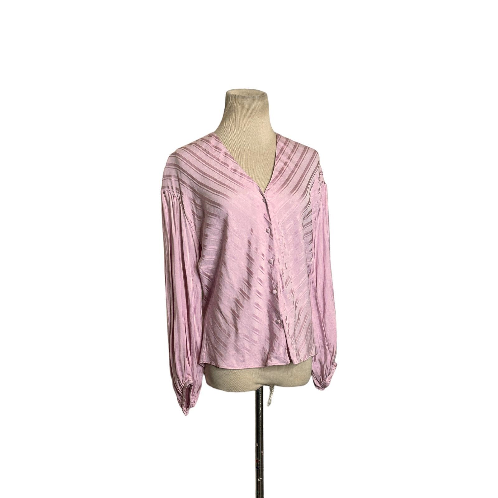 Joie Joie Pink Cadmar Satin Button Long Sleeves Blouse size XXS Size XXS / US 00 / IT 34 - 12 Thumbnail