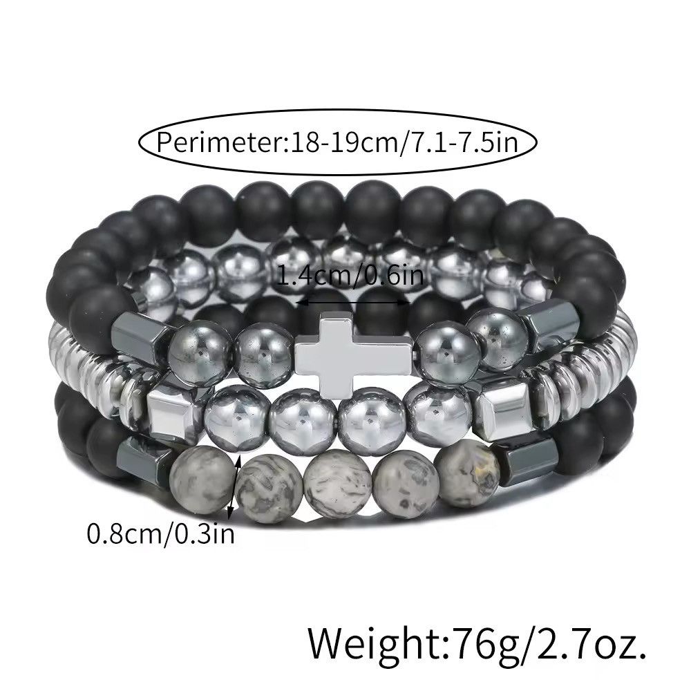 Jewelry 8mm Hematite Matte Beaded Bracelet Size ONE SIZE - 4 Thumbnail