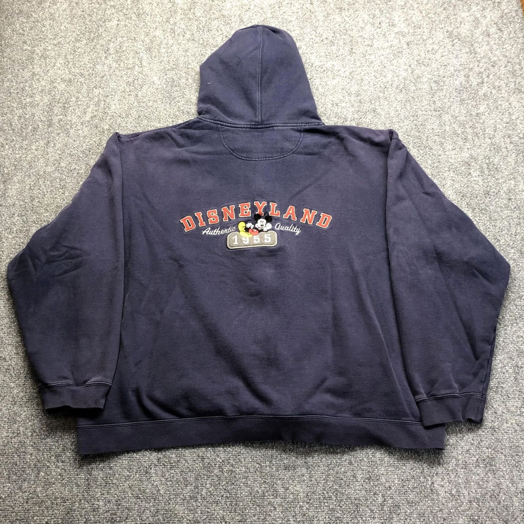 Vintage Disneyland Resort Hoodie Mens 3XL Blue Full Zip Fleece Sweatshirt Mickey 1955 Size US XXL / EU 58 / 5 - 7 Thumbnail
