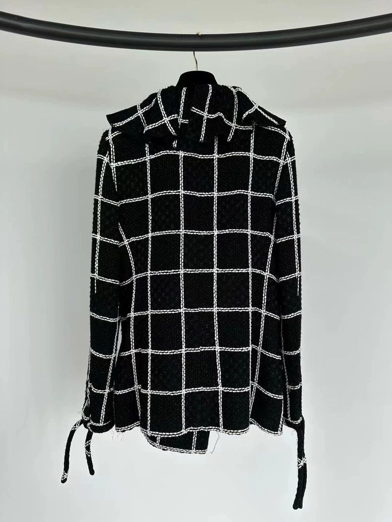 Chanel Chanel Roof series black and white plaid lotus leaf collar Size XS / US 0-2 / IT 36-38 - 2 Thumbnail