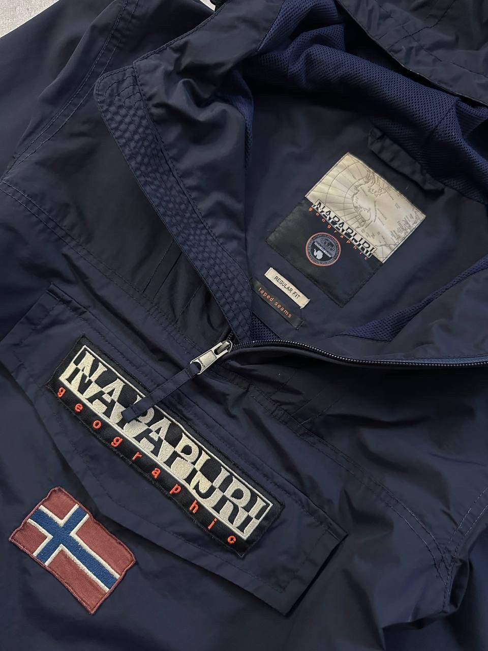 Napapijri × Vintage Napapijri Geographic Men’s Jacket Norway Anorak Windbreaker Size US S / EU 44-46 / 1 - 4 Thumbnail