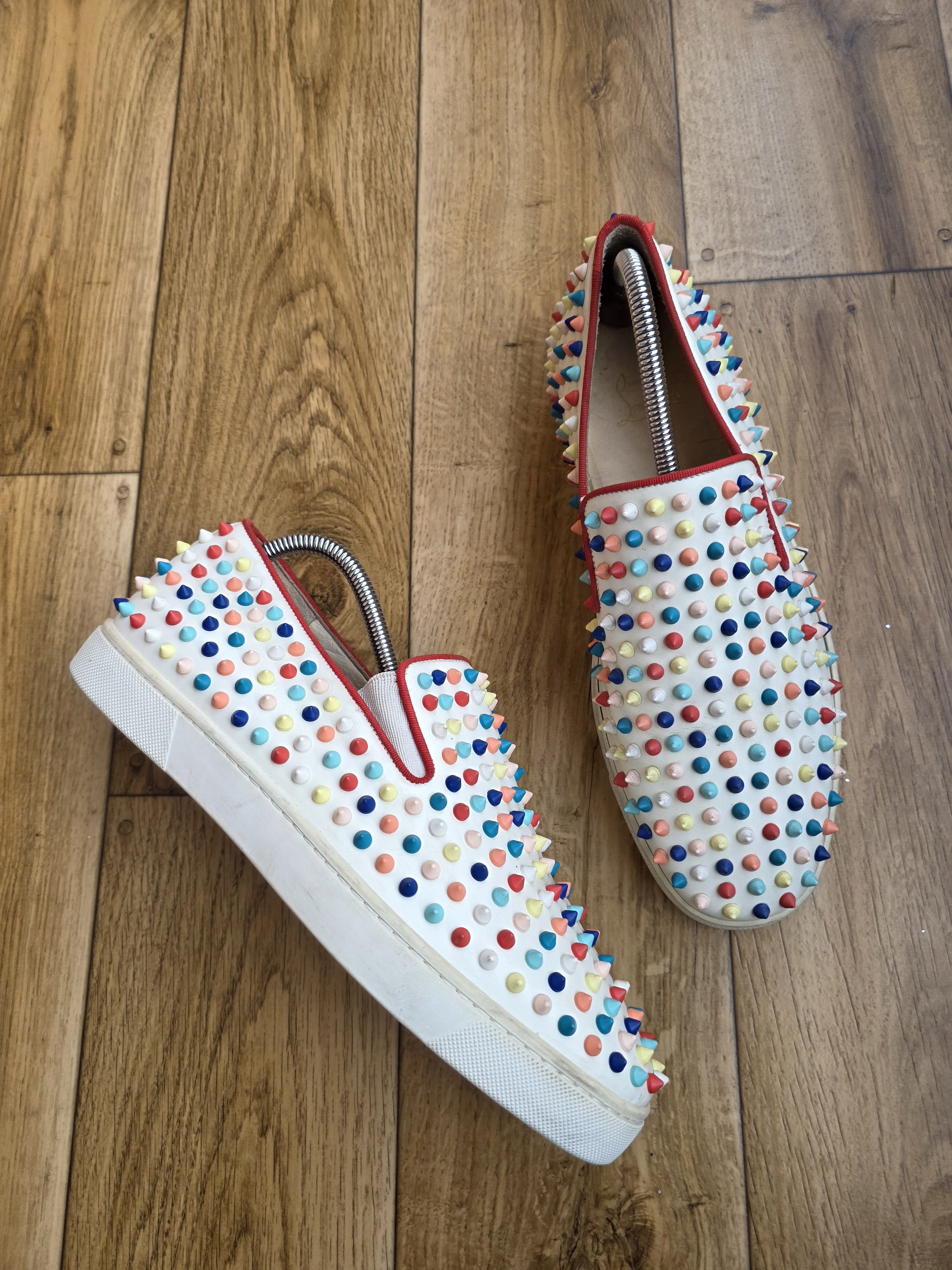 Christian Louboutin Christian Louboutin Spikes Multicolor Boat Sneakers Size US 9.5 / EU 42-43 - 9 Thumbnail