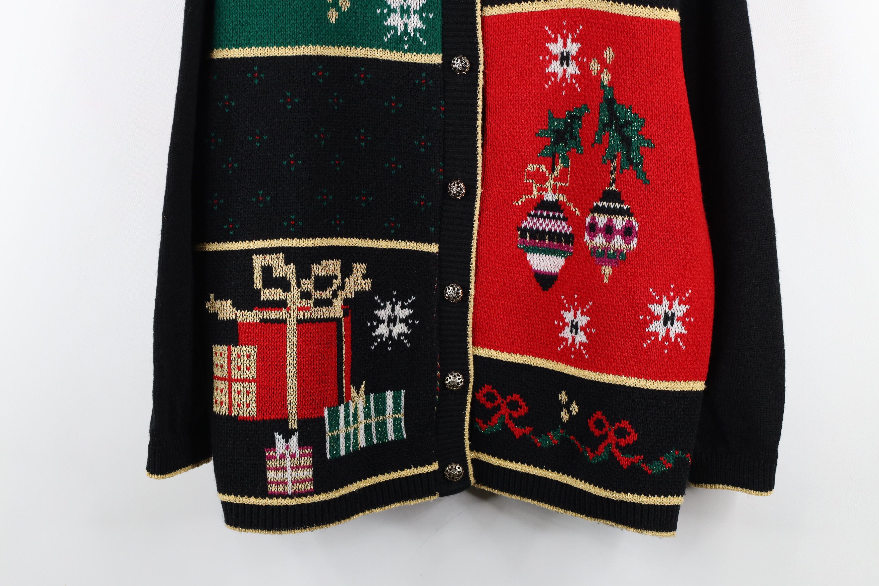 Vintage Vintage 90s Streetwear Patchwork Knit Cardigan Sweater USA Size M / US 6-8 / IT 42-44 - 3 Thumbnail