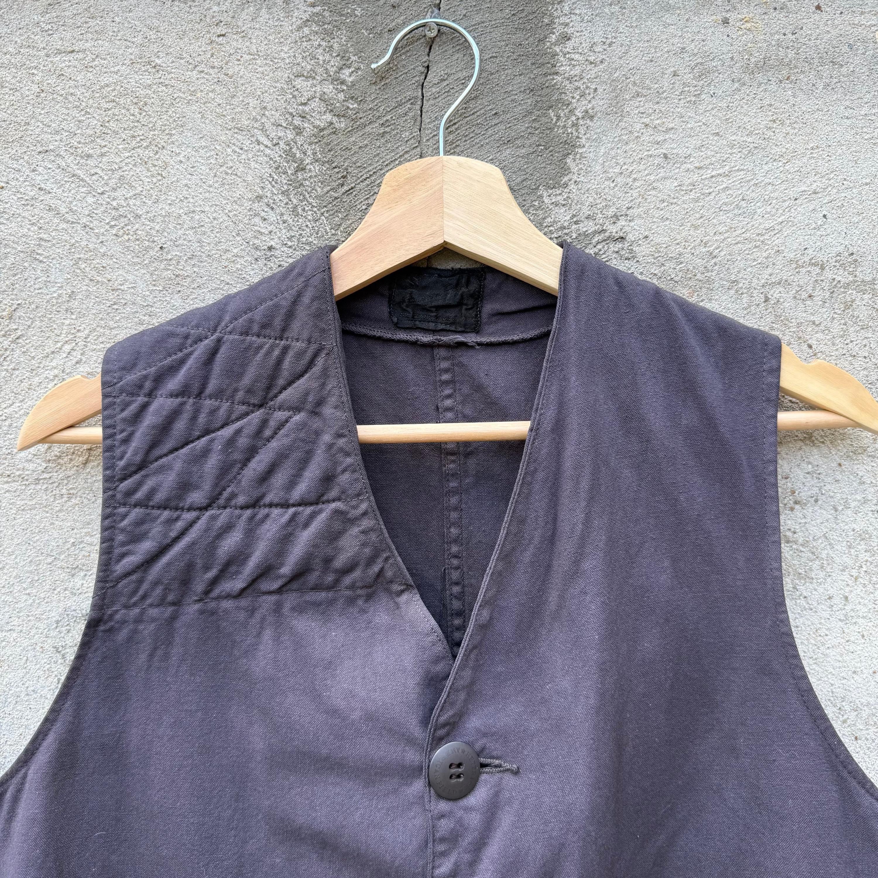 Vintage 50's Vintage Over-dyed Black Hunting Canvas Vest Size US M / EU 48-50 / 2 - 4 Thumbnail
